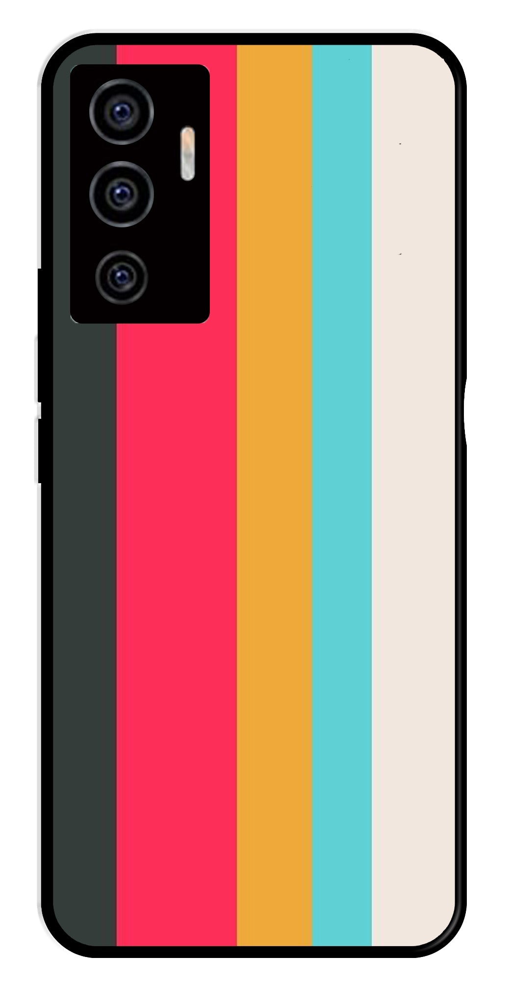 Muted Rainbow Metal Mobile Case for Vivo V22E 5G Muted Rainbow Metal Mobile Case for Vivo V22E 5G (Design No -31)