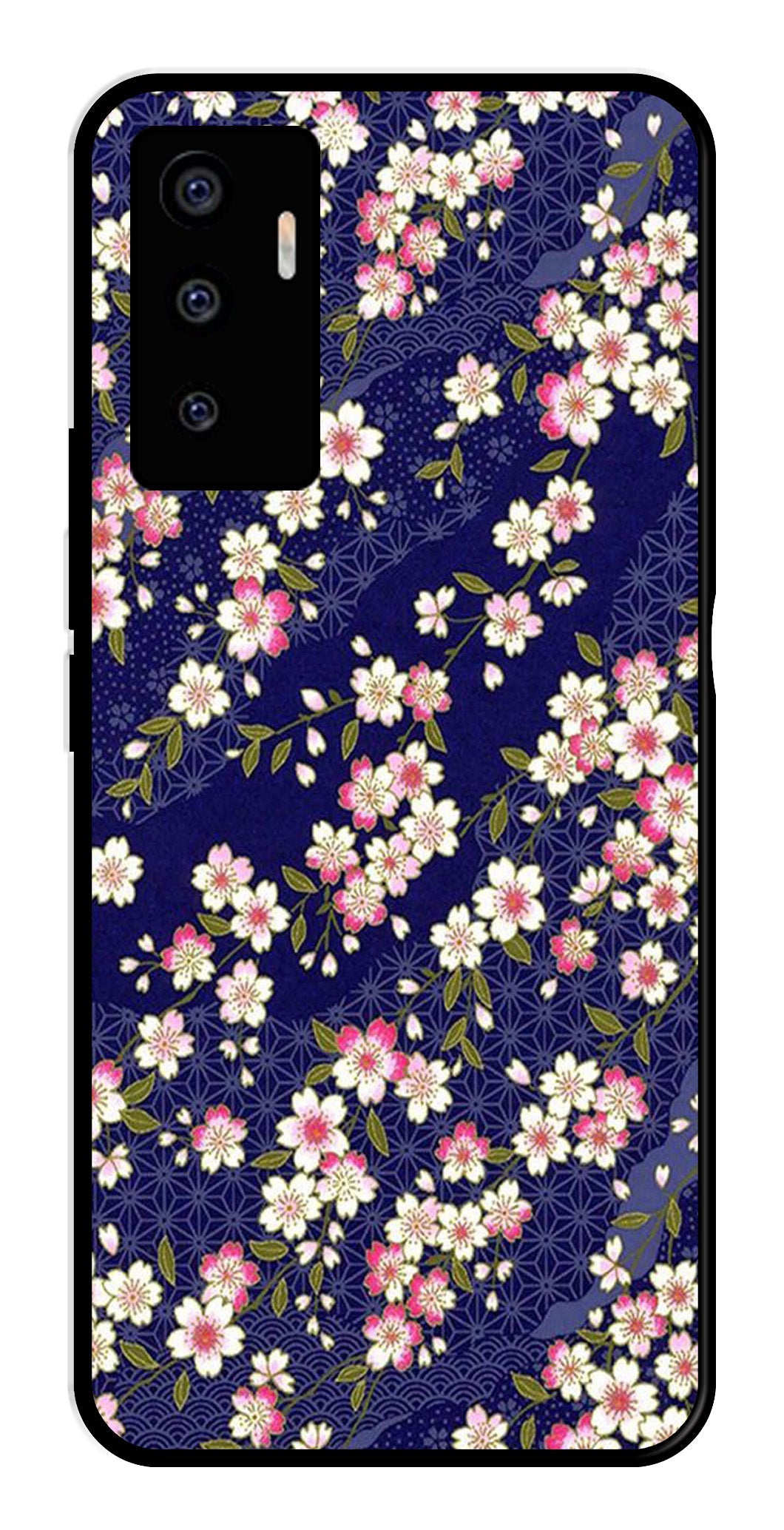 Flower Design Metal Mobile Case for Vivo V23E 5G Flower Design Metal Mobile Case for Vivo V23E 5G (Design No -25)