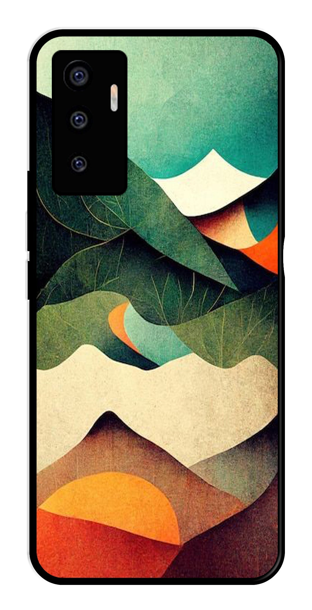 MultiColor Pattern Metal Mobile Case for Vivo V23E 5G MultiColor Pattern Metal Mobile Case for Vivo V23E 5G (Design No -43)