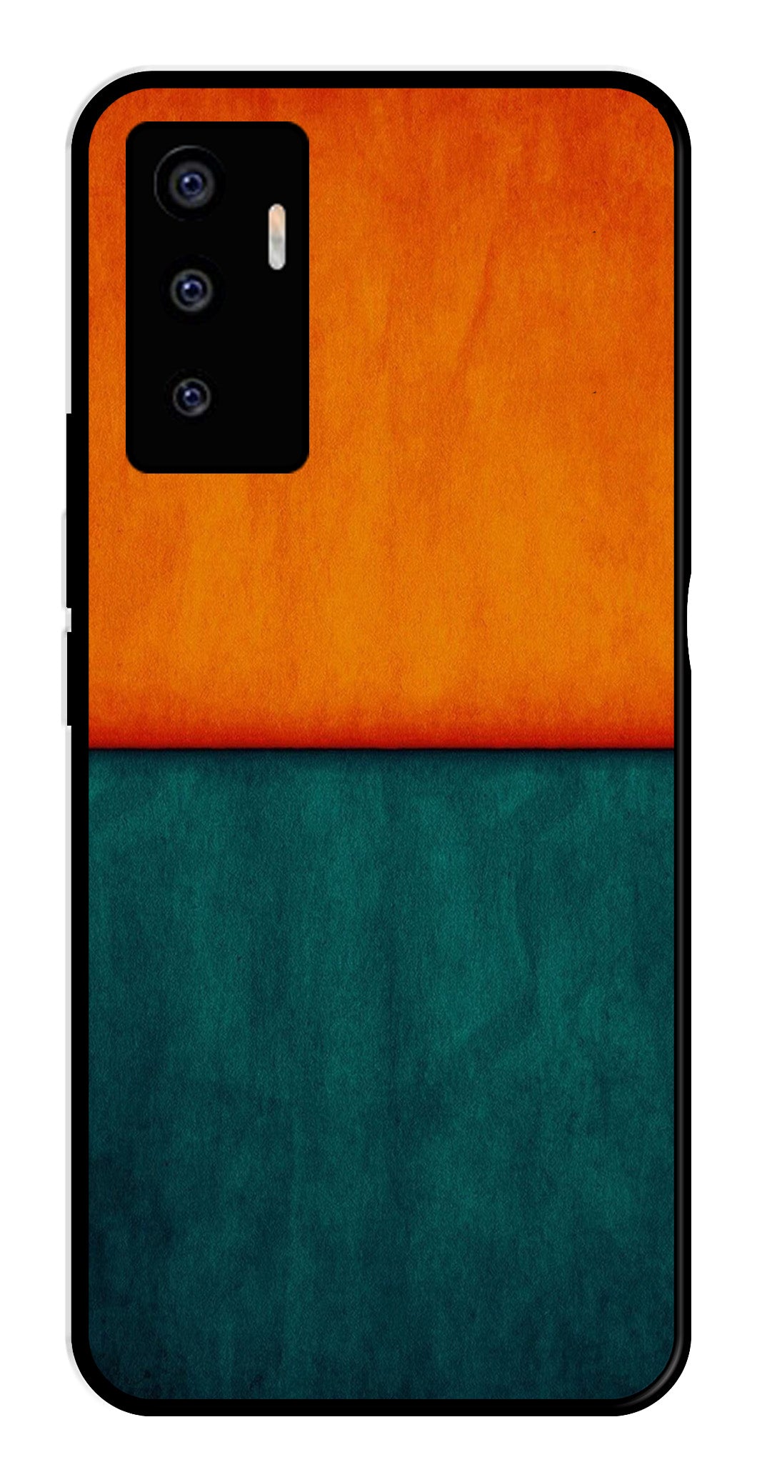 Orange Green Pattern Metal Mobile Case for Vivo V23E 5G Orange Green Pattern Metal Mobile Case for Vivo V23E 5G (Design No -45)