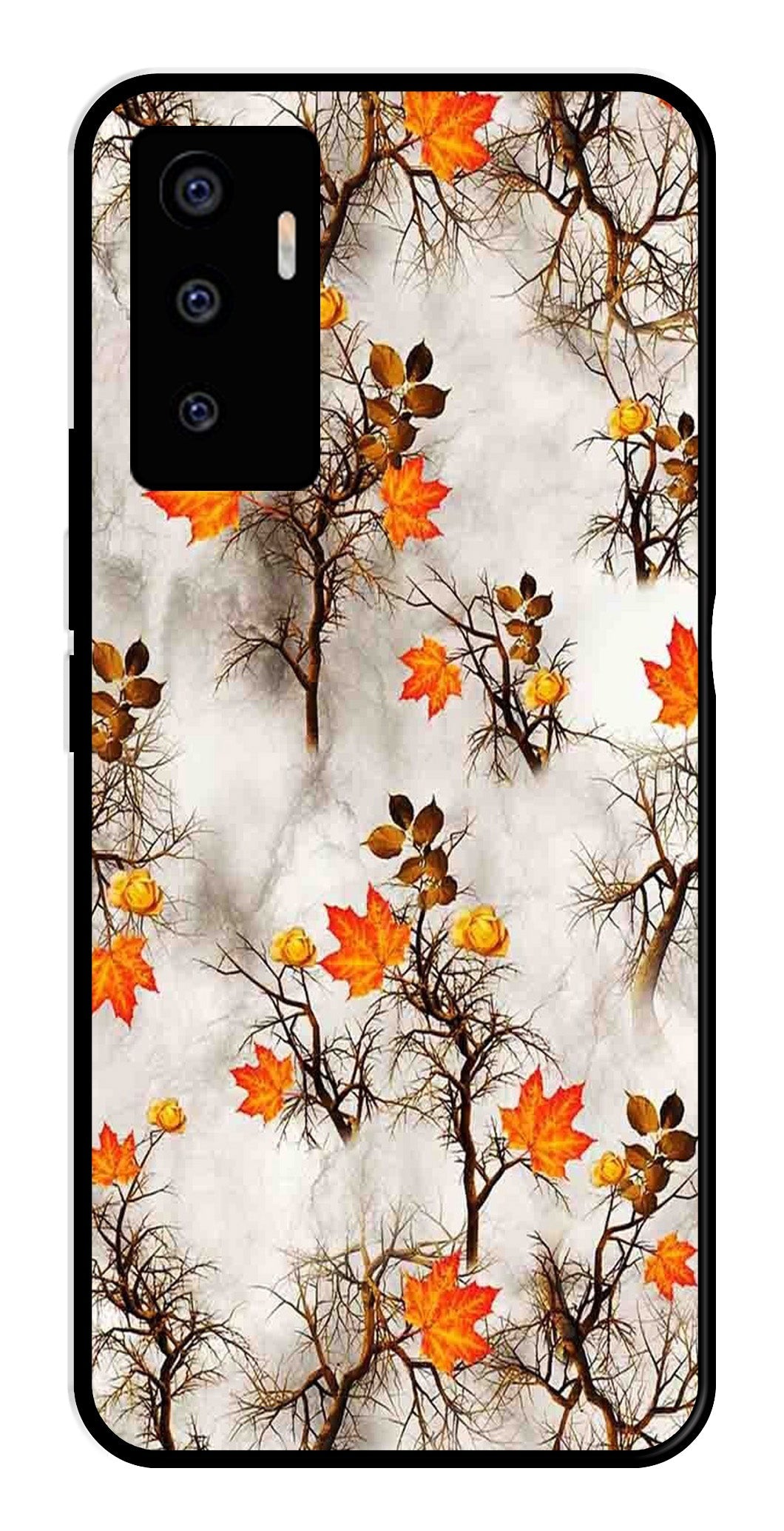 Autumn leaves Metal Mobile Case for Vivo V23E 5G Autumn leaves Metal Mobile Case for Vivo V23E 5G (Design No -55)