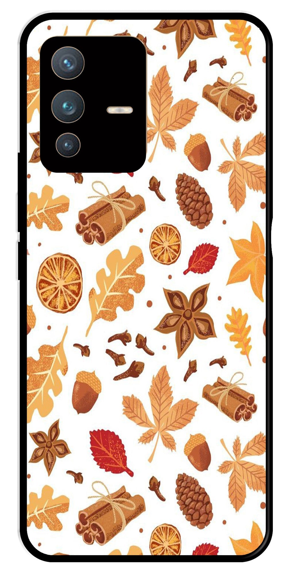 Autumn Leaf Metal Mobile Case for Vivo V23 Pro 5G Autumn Leaf Metal Mobile Case for Vivo V23 Pro 5G (Design No -19)