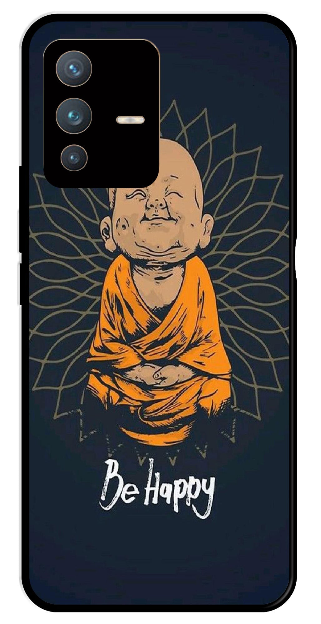 Be Happy Metal Mobile Case for Vivo V23 Pro 5G Be Happy Metal Mobile Case for Vivo V23 Pro 5G (Design No -27)