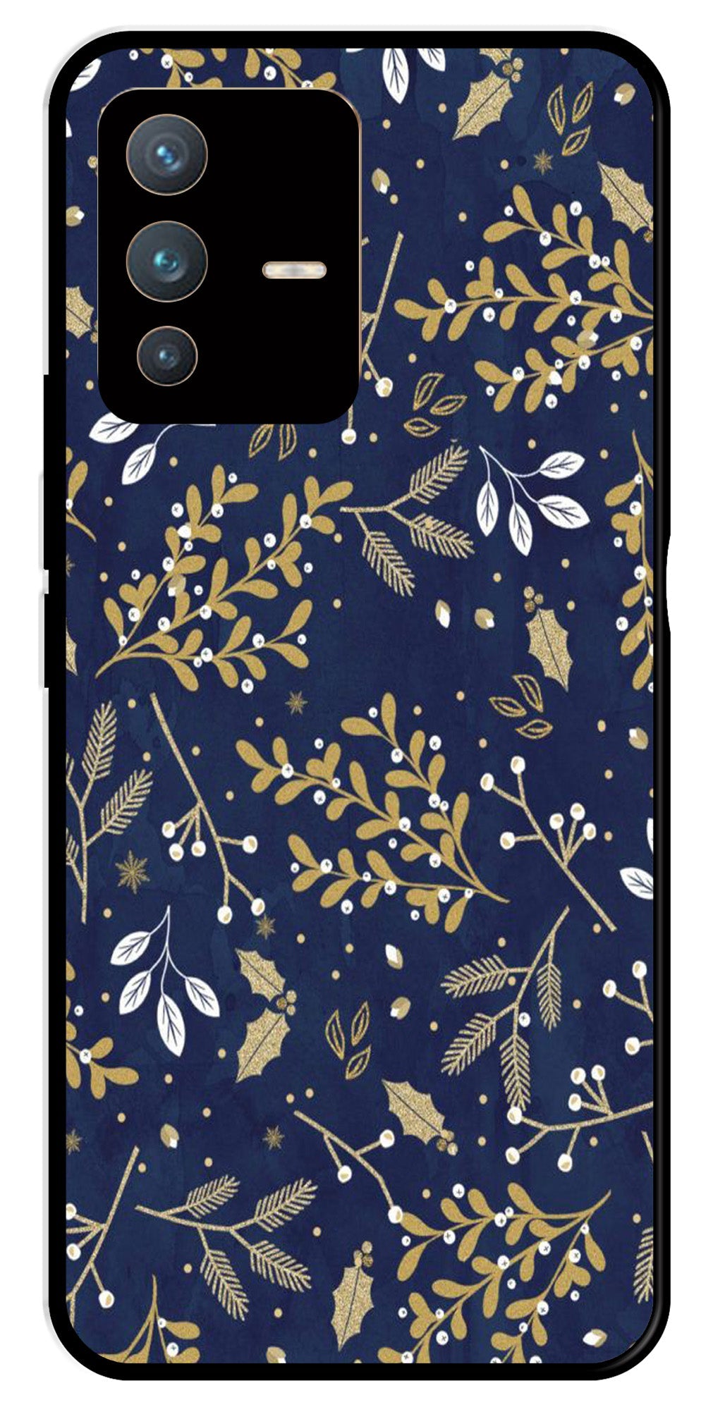 Floral Pattern Metal Mobile Case for Vivo V23 Pro 5G (Design No -52)