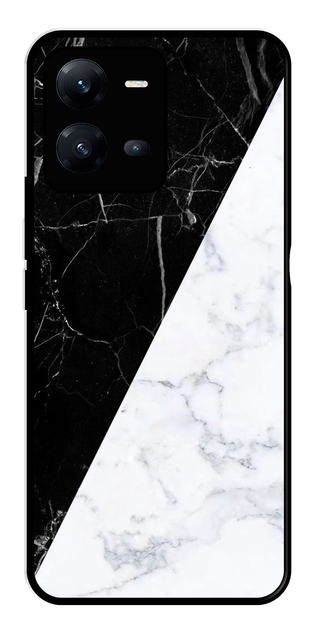 Black White Marble Design Metal Mobile Case for Vivo V25 5G Black White Marble Design Metal Mobile Case for Vivo V25 5G (Design No -09)