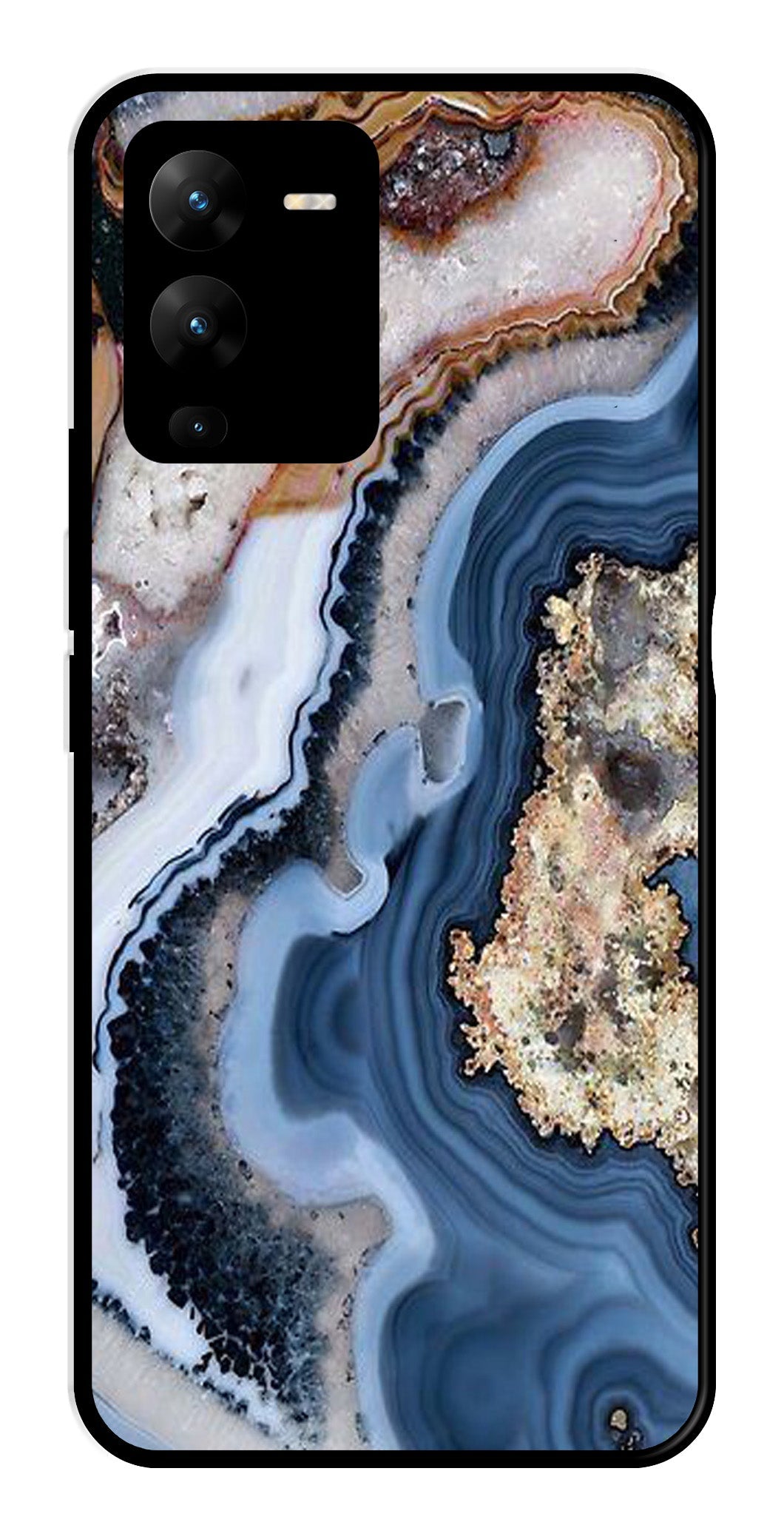 Marble Design Metal Mobile Case for Vivo V25 Pro (Design No -53)