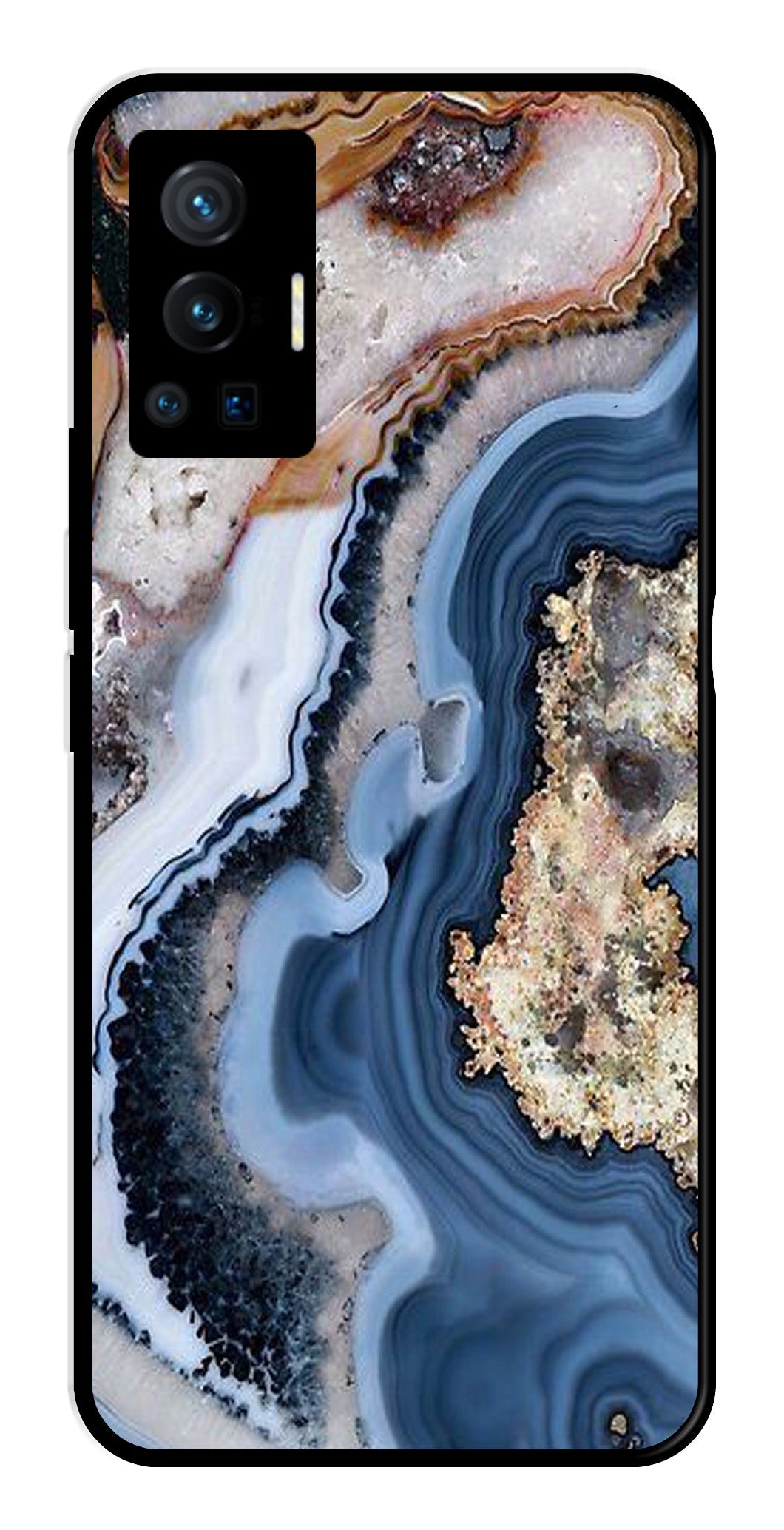 Marble Design Metal Mobile Case for Vivo X70 Pro (Design No -53)