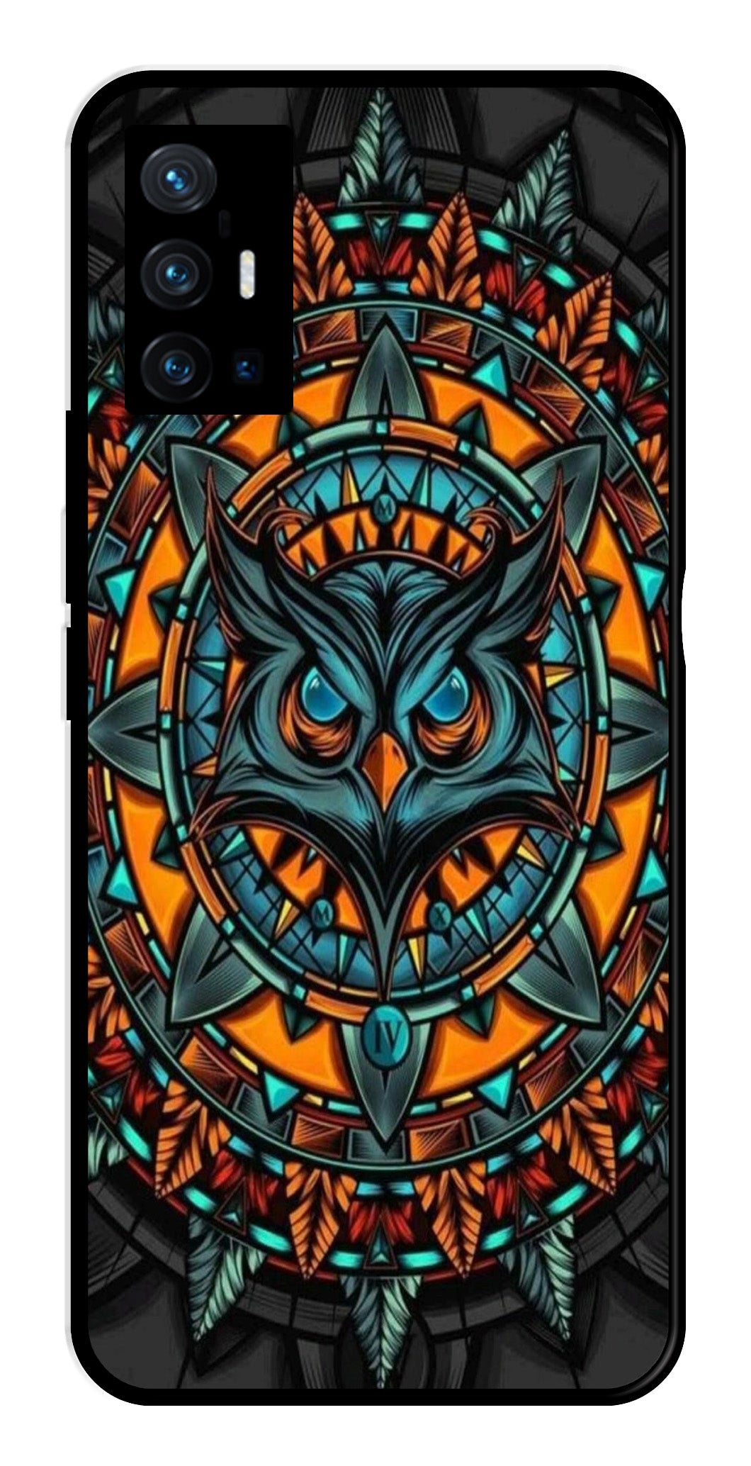 Owl Pattern Metal Mobile Case for Vivo X70 Pro Plus Owl Pattern Metal Mobile Case for Vivo X70 Pro Plus (Design No -42)