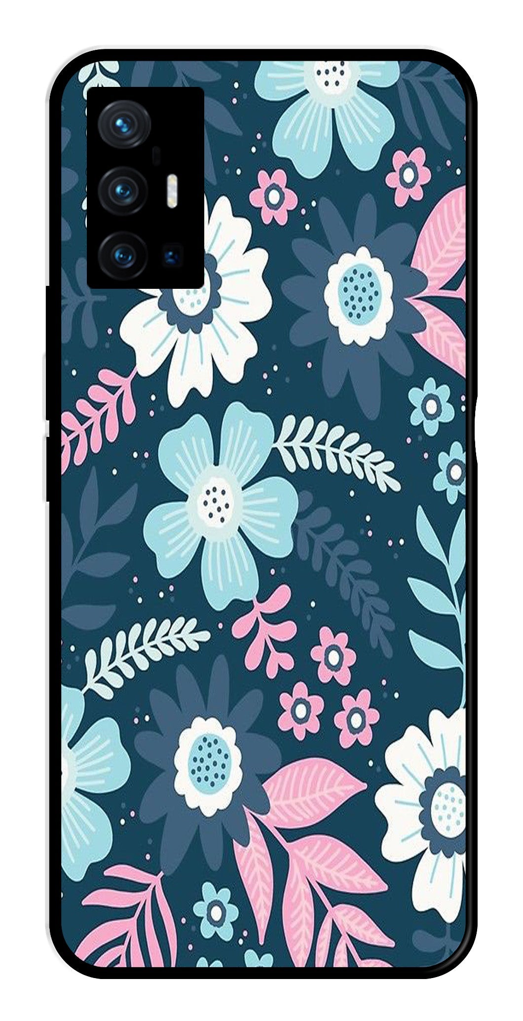 Flower Leaves Design Metal Mobile Case for Vivo X70 Pro Plus Flower Leaves Design Metal Mobile Case for Vivo X70 Pro Plus (Design No -50)