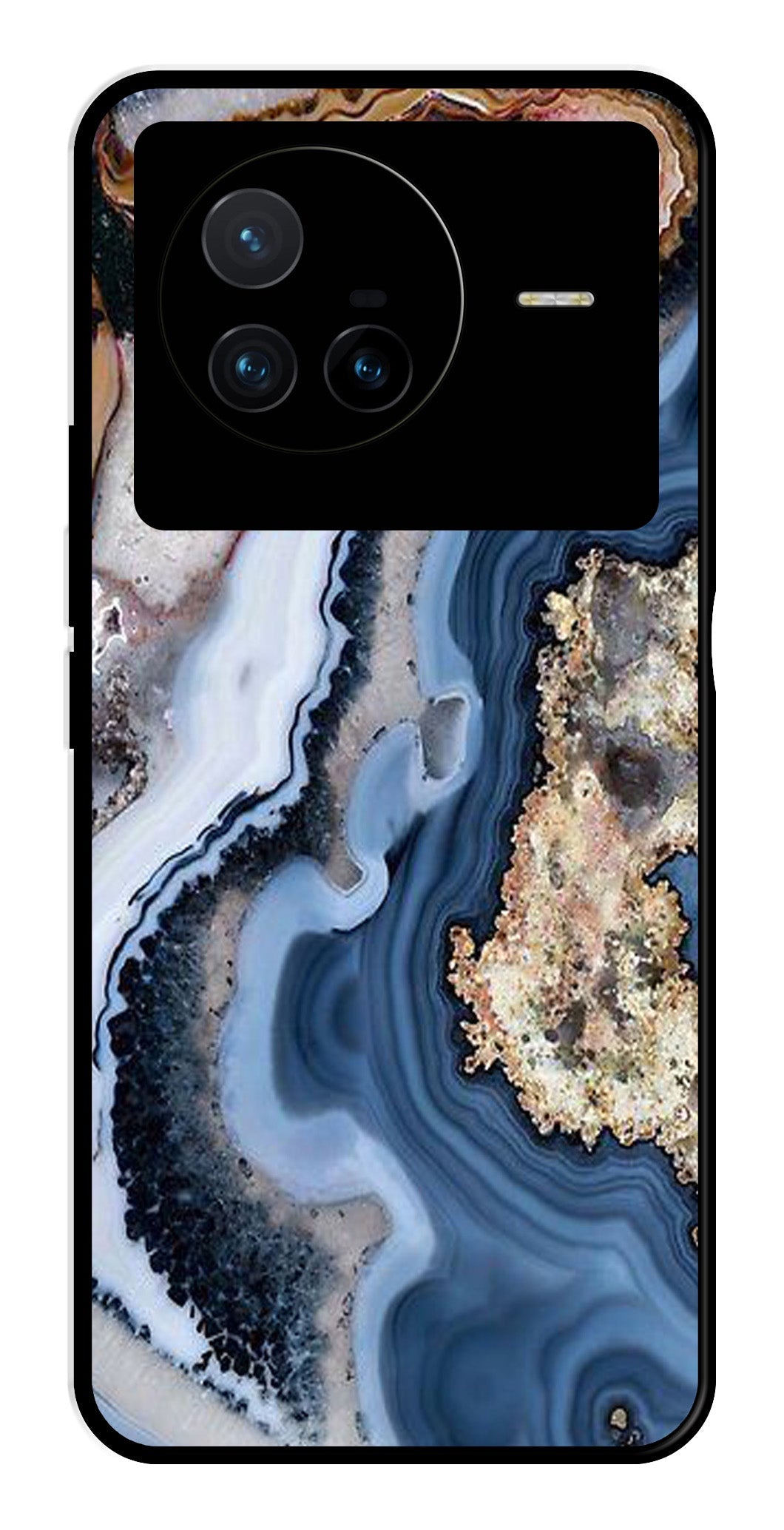 Marble Design Metal Mobile Case for Vivo X80 (Design No -53)