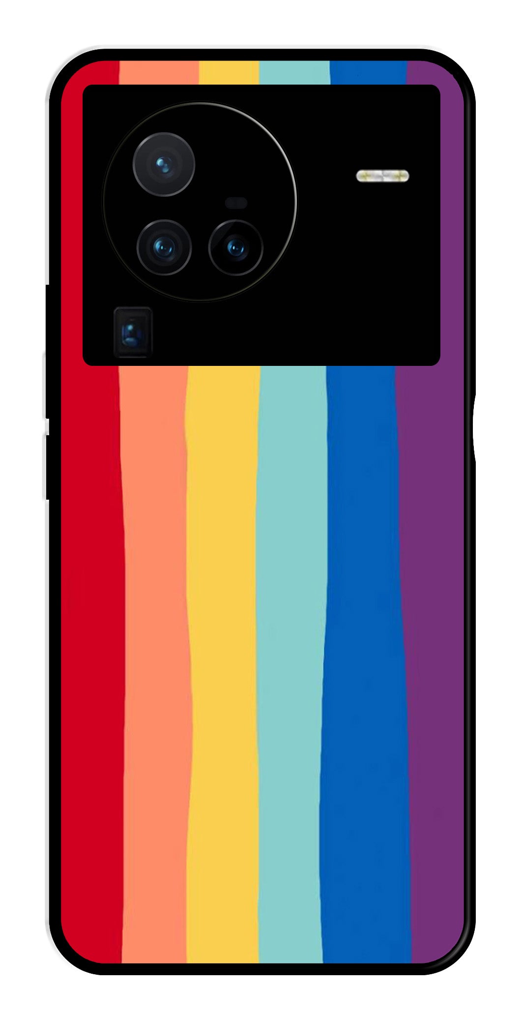 Rainbow MultiColor Metal Mobile Case for Vivo X80 Pro Rainbow MultiColor Metal Mobile Case for Vivo X80 Pro (Design No -03)