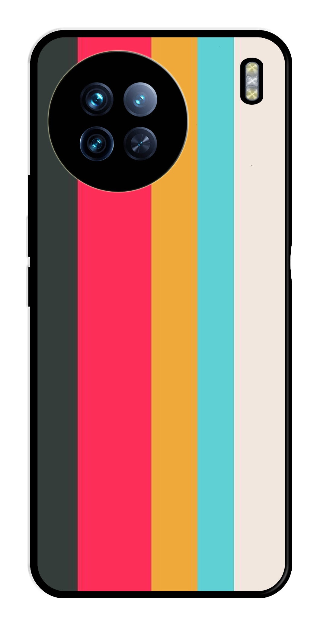 Muted Rainbow Metal Mobile Case for Vivo X90 Pro Muted Rainbow Metal Mobile Case for Vivo X90 Pro (Design No -31)