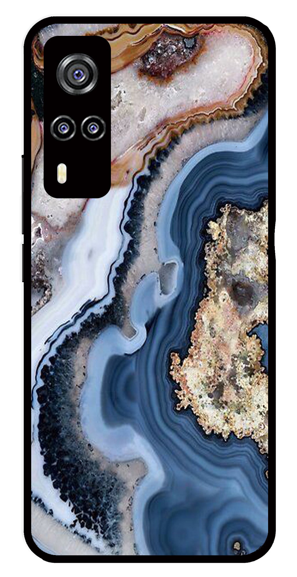 Marble Design Metal Mobile Case for Vivo Y51 (Design No -53)