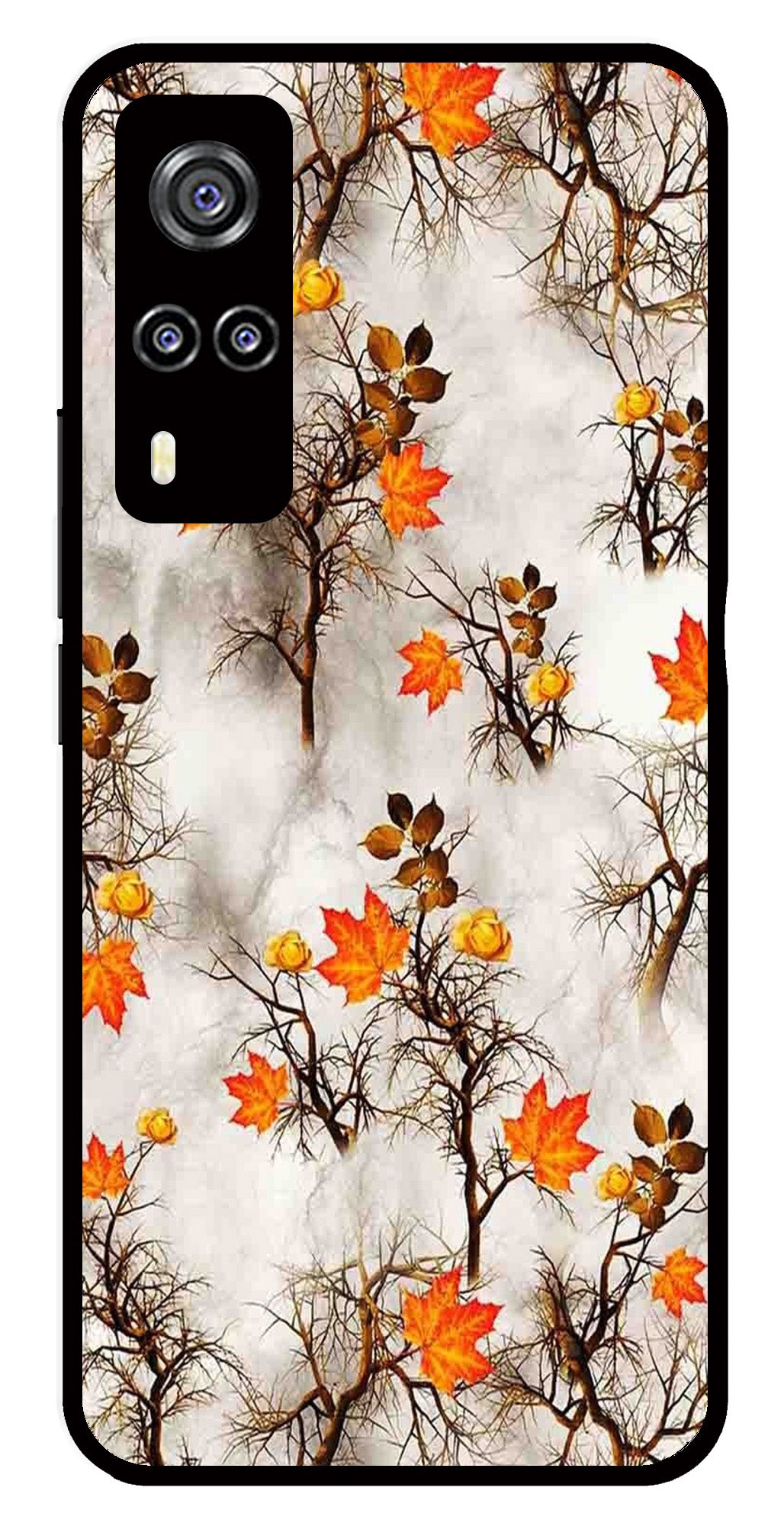 Autumn leaves Metal Mobile Case for Vivo Y51 (Design No -55)