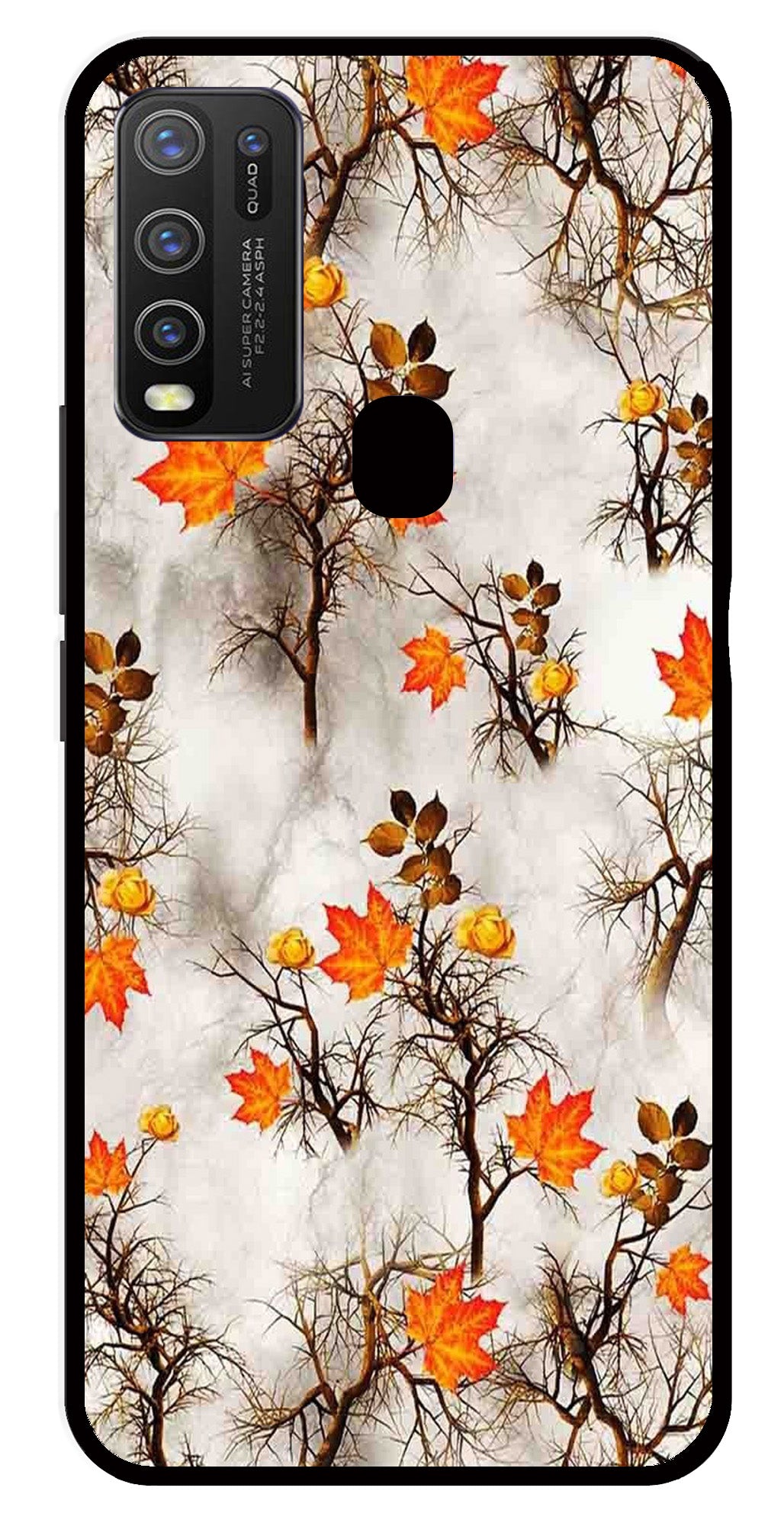 Autumn leaves Metal Mobile Case for Vivo Y50 (Design No -55)