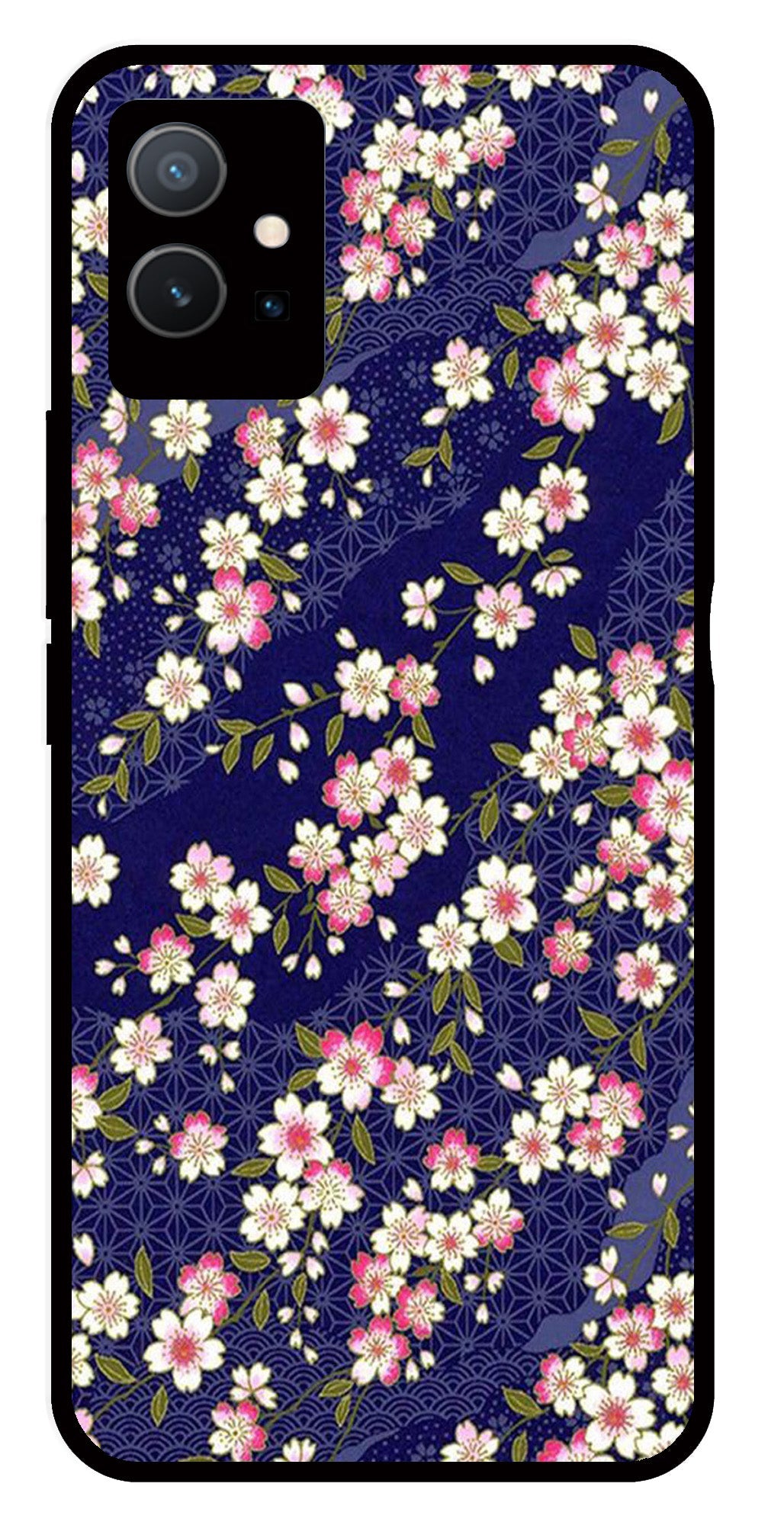 Flower Design Metal Mobile Case for Vivo Y33s 5G Flower Design Metal Mobile Case for Vivo Y33s 5G (Design No -25)