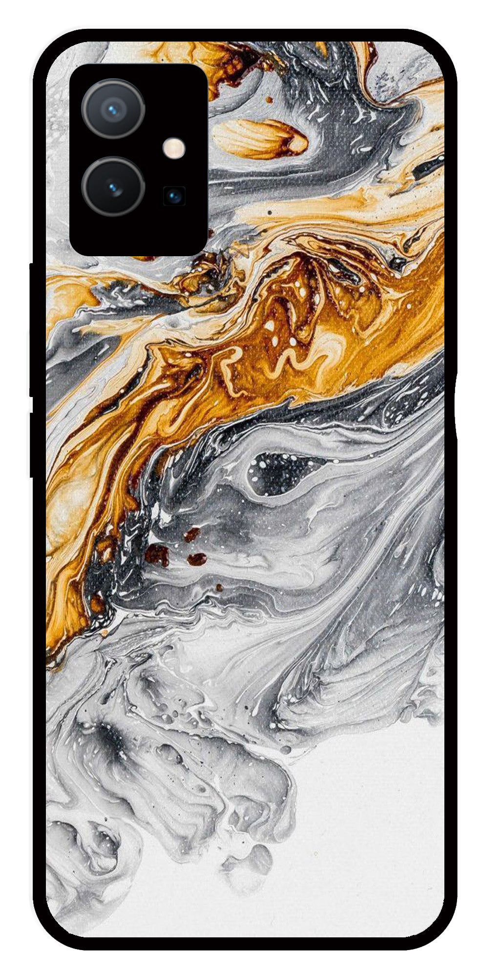 Marble Pattern Metal Mobile Case for Vivo Y33s 5G Marble Pattern Metal Mobile Case for Vivo Y33s 5G (Design No -36)