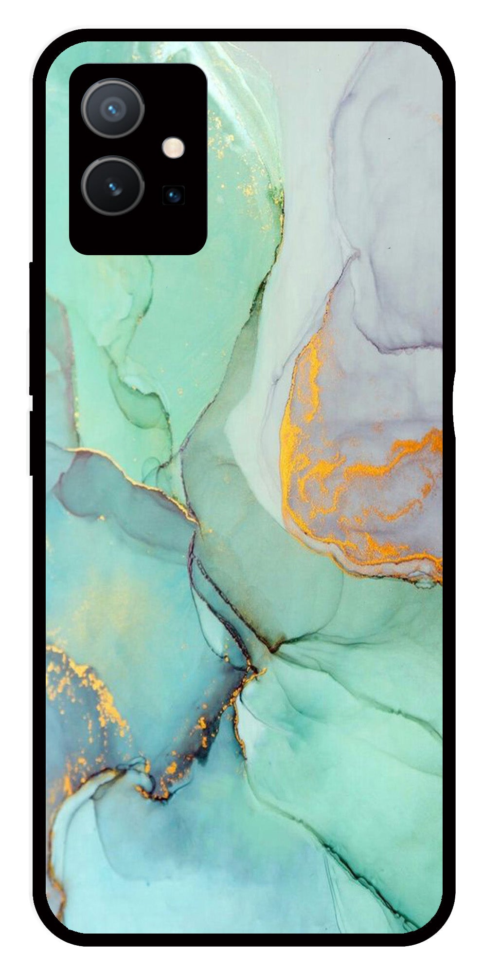 Marble Design Metal Mobile Case for Vivo Y33s 5G Marble Design Metal Mobile Case for Vivo Y33s 5G (Design No -46)