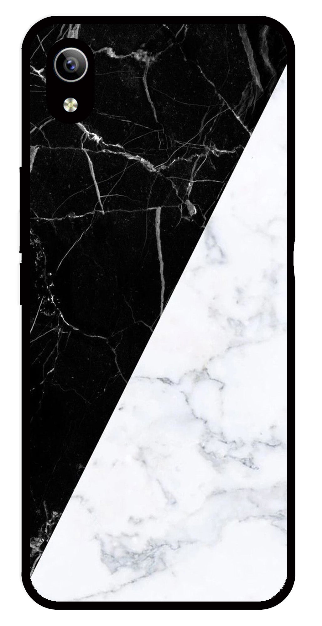 Black White Marble Design Metal Mobile Case for Vivo Y90 Black White Marble Design Metal Mobile Case for Vivo Y90 (Design No -09)