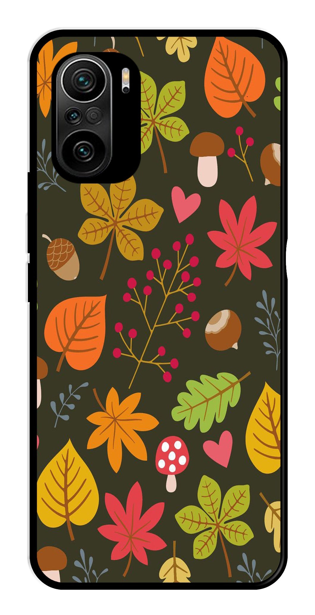 Leaves Design Metal Mobile Case for Xiaomi 11X (Design No -51)