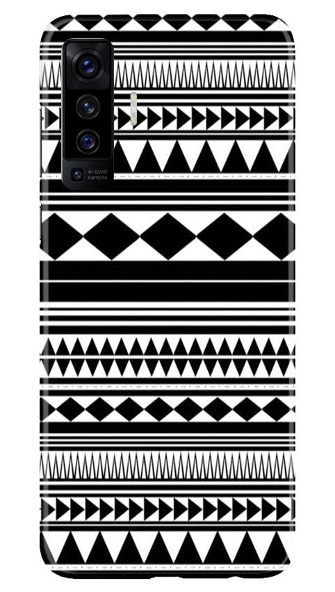 Black white Pattern Mobile Back Case for Vivo X50 (Design - 5) Black white Pattern Case for Vivo X50
