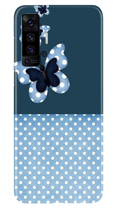 White dots Butterfly Mobile Back Case for Vivo X50 (Design - 31) White dots Butterfly Case for Vivo X50