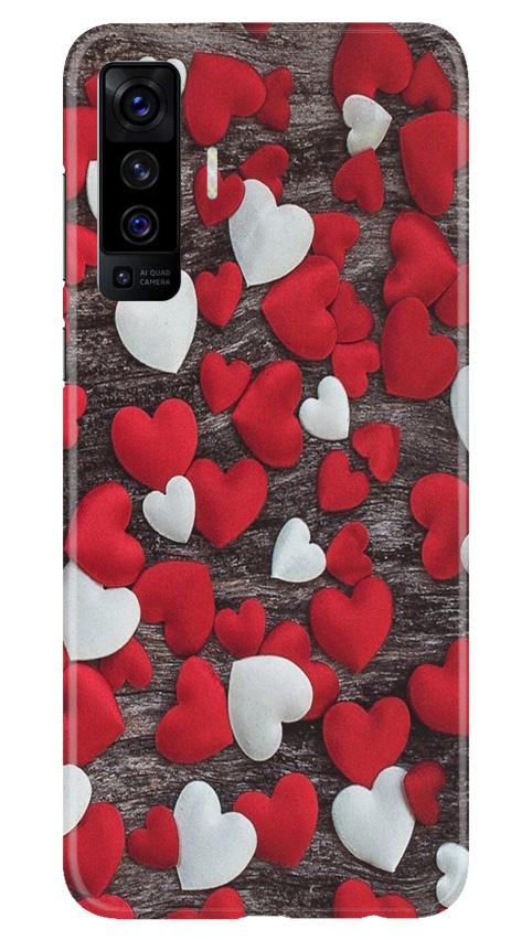 Red White Hearts Mobile Back Case for Vivo X50 (Design - 105) Red White Hearts Case for Vivo X50 (Design - 105)