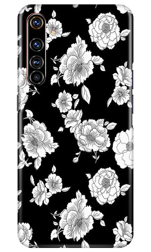 White flowers Black Background Mobile Back Case for Realme X50 Pro (Design - 9) White flowers Black Background Case for Realme X50 Pro