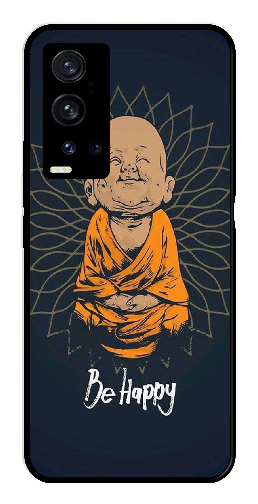 Be Happy Metal Mobile Case for Vivo X60 Pro Plus Be Happy Metal Mobile Case for Vivo X60 Pro Plus (Design No -27)