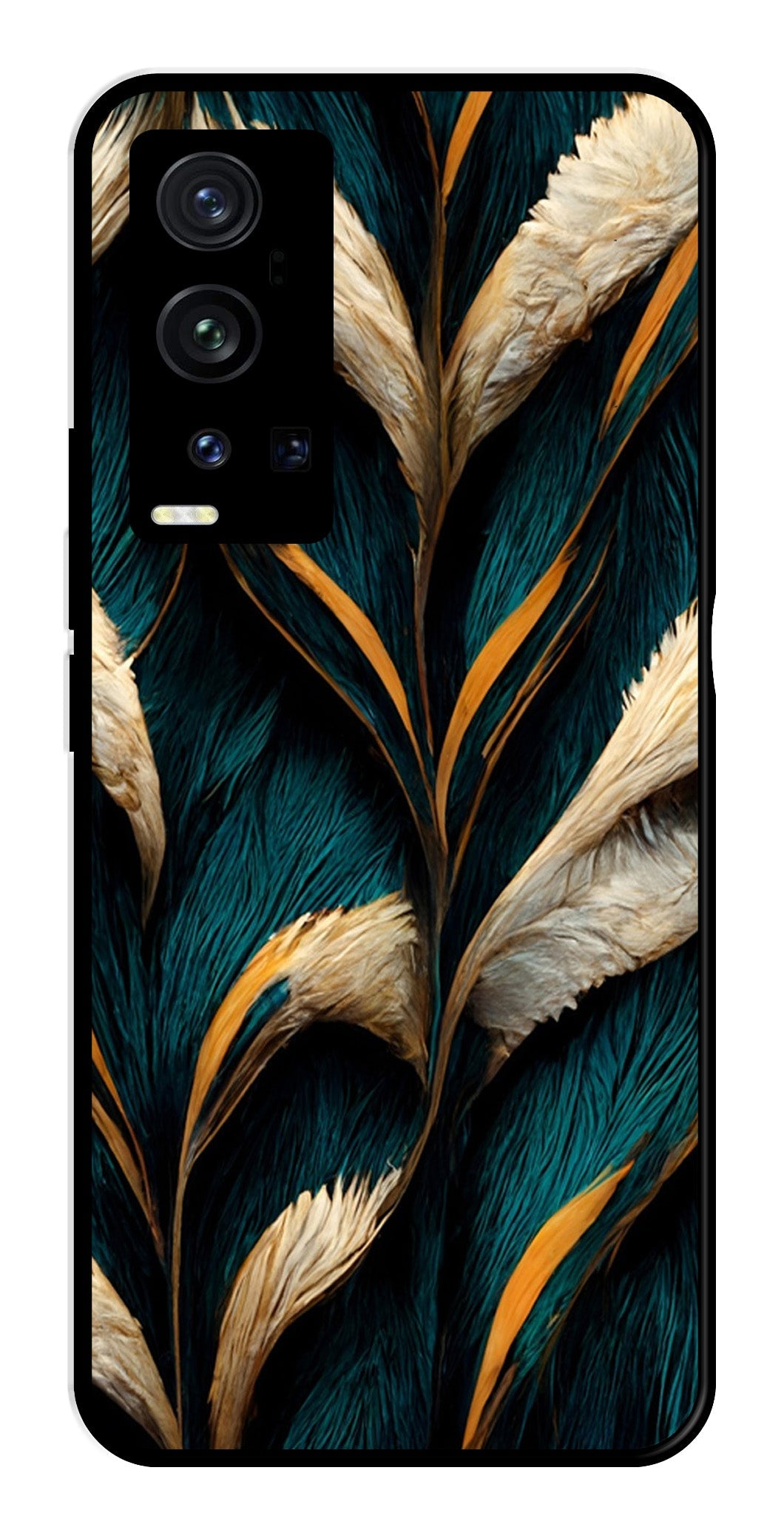 Feathers Metal Mobile Case for Vivo X60 Pro Plus Feathers Metal Mobile Case for Vivo X60 Pro Plus (Design No -30)