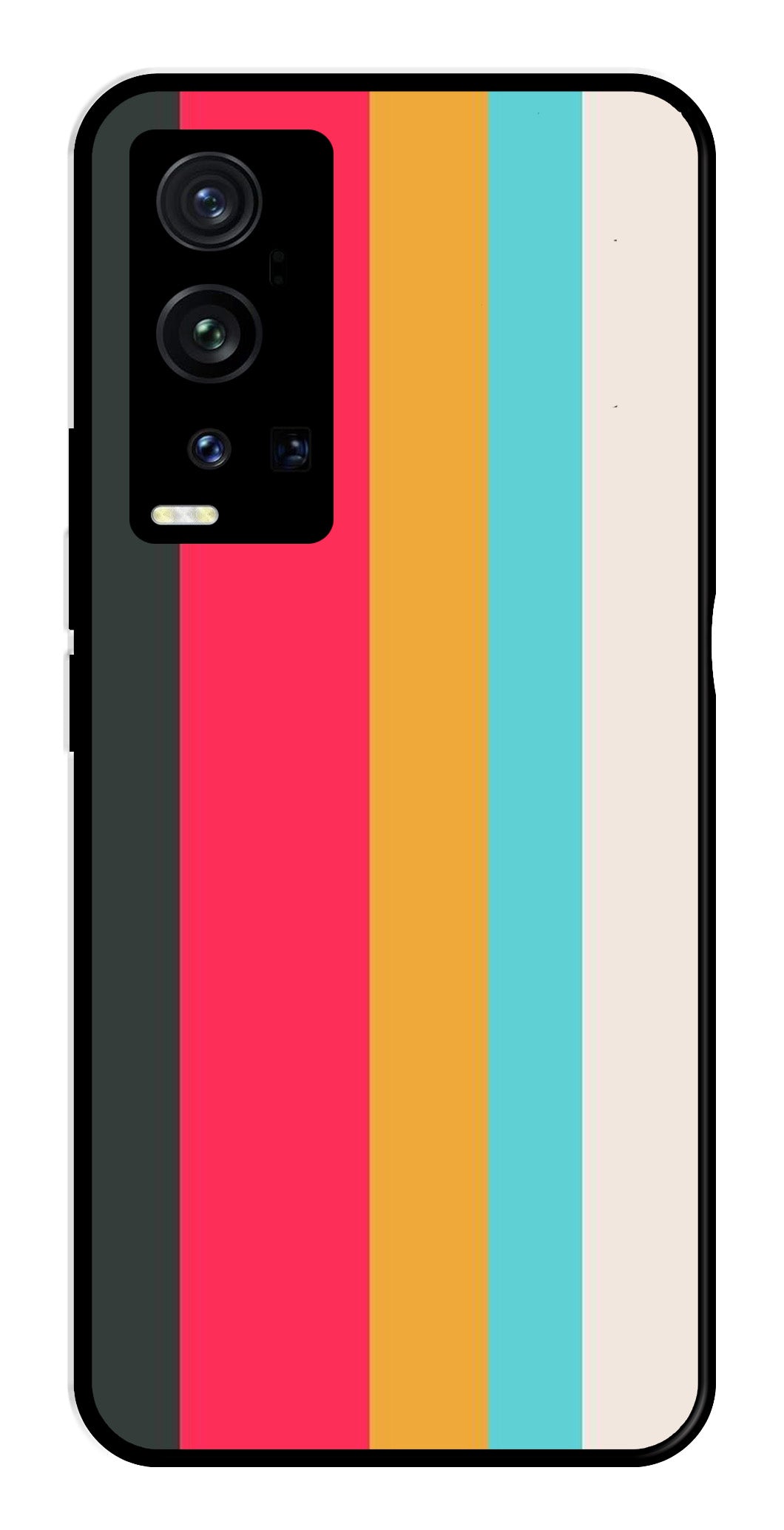 Muted Rainbow Metal Mobile Case for Vivo X60 Pro Plus Muted Rainbow Metal Mobile Case for Vivo X60 Pro Plus (Design No -31)