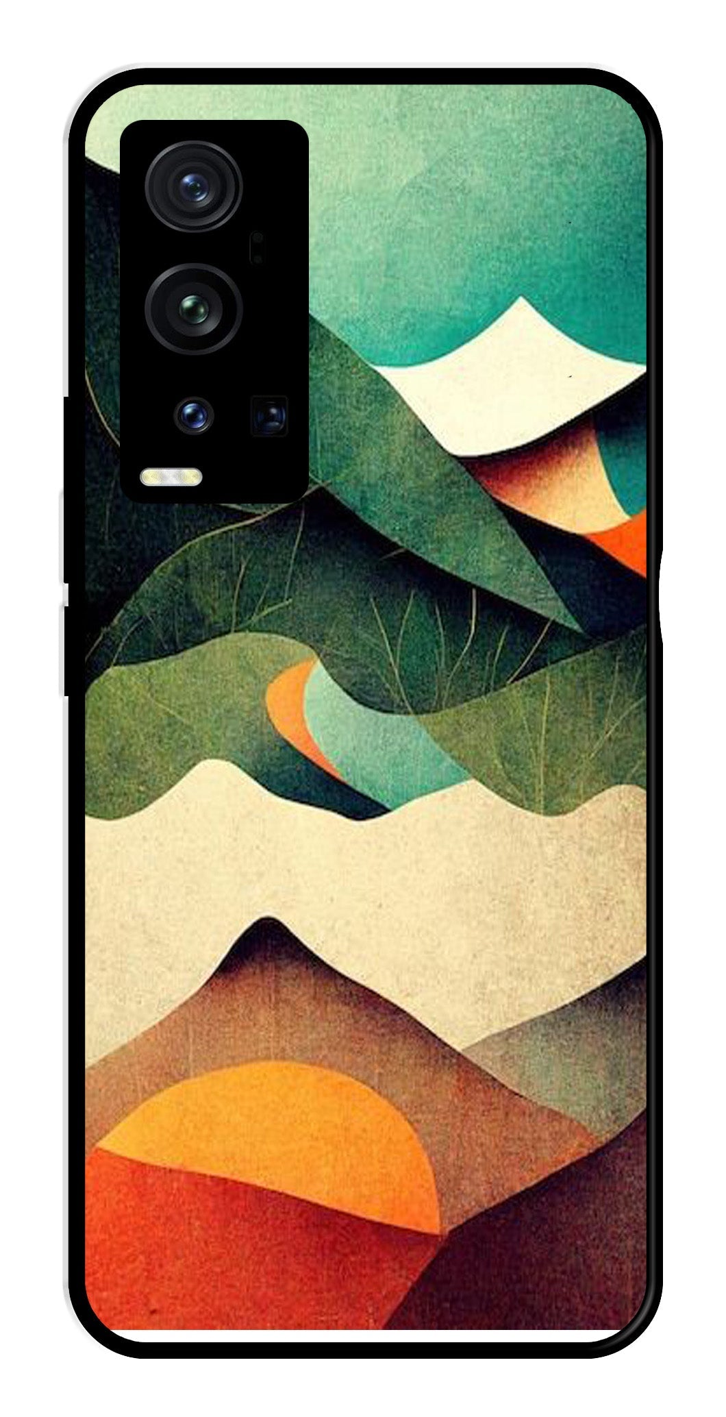 MultiColor Pattern Metal Mobile Case for Vivo X60 Pro Plus MultiColor Pattern Metal Mobile Case for Vivo X60 Pro Plus (Design No -43)