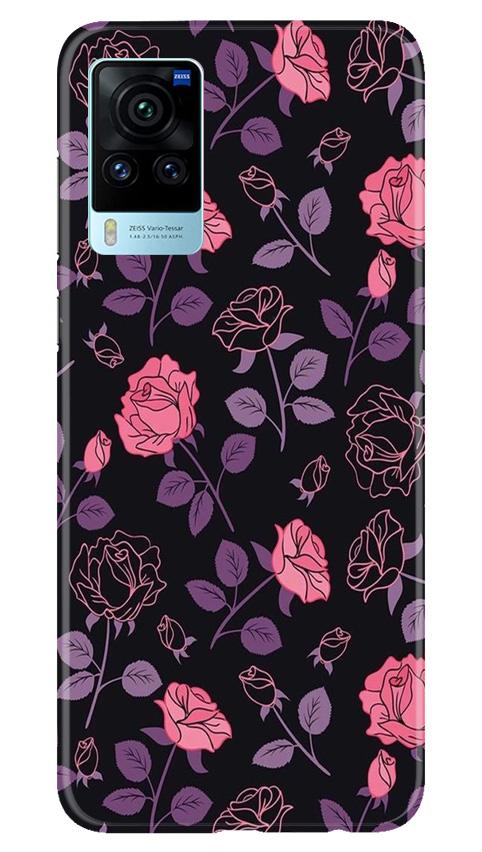 Rose Black Background Mobile Back Case for Vivo X60 Pro (Design - 27) Rose Black Background Case for Vivo X60 Pro