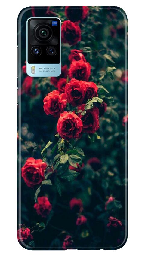 Red Rose Mobile Back Case for Vivo X60 Pro (Design - 66) Red Rose Case for Vivo X60 Pro