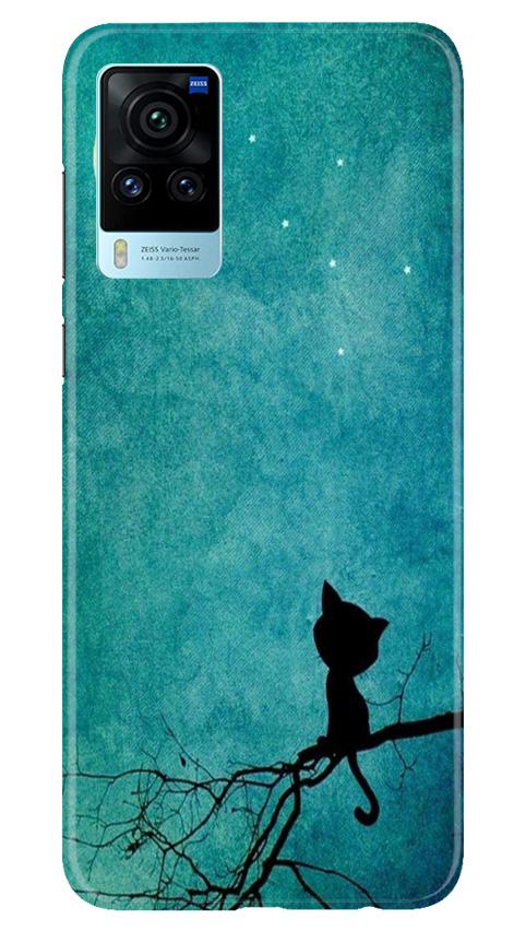Moon cat Mobile Back Case for Vivo X60 Pro (Design - 70) Moon cat Case for Vivo X60 Pro