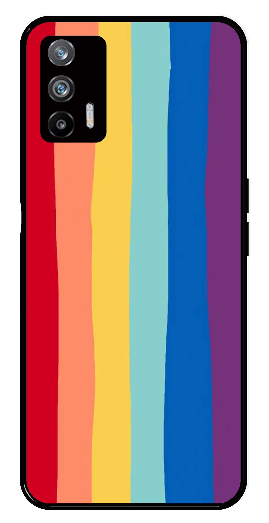 Rainbow MultiColor Metal Mobile Case for Realme X7 Max 5G Rainbow MultiColor Metal Mobile Case for Realme X7 Max 5G (Design No -03)