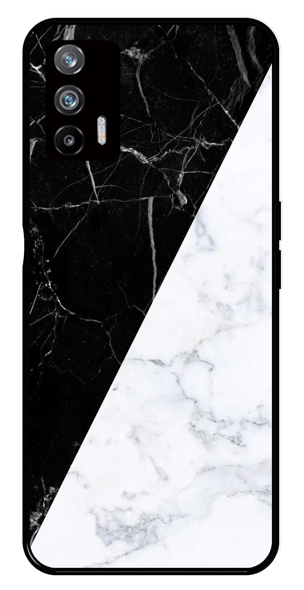Black White Marble Design Metal Mobile Case for Realme X7 Max 5G Black White Marble Design Metal Mobile Case for Realme X7 Max 5G (Design No -09)