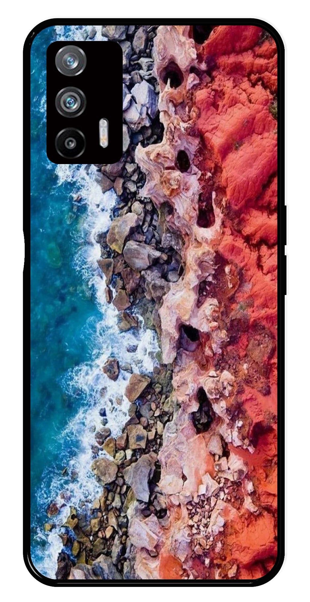 Sea Shore Metal Mobile Case for Realme X7 Max 5G Sea Shore Metal Mobile Case for Realme X7 Max 5G (Design No -18)
