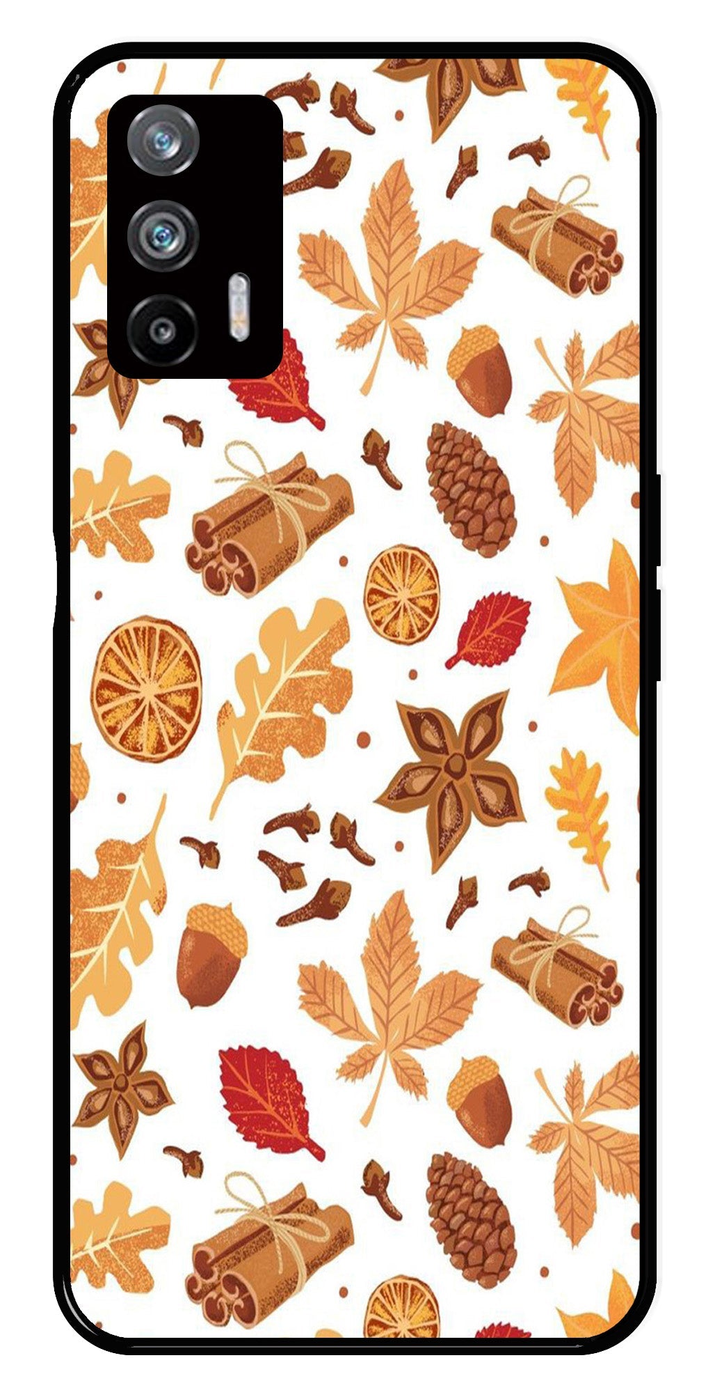 Autumn Leaf Metal Mobile Case for Realme X7 Max 5G Autumn Leaf Metal Mobile Case for Realme X7 Max 5G (Design No -19)
