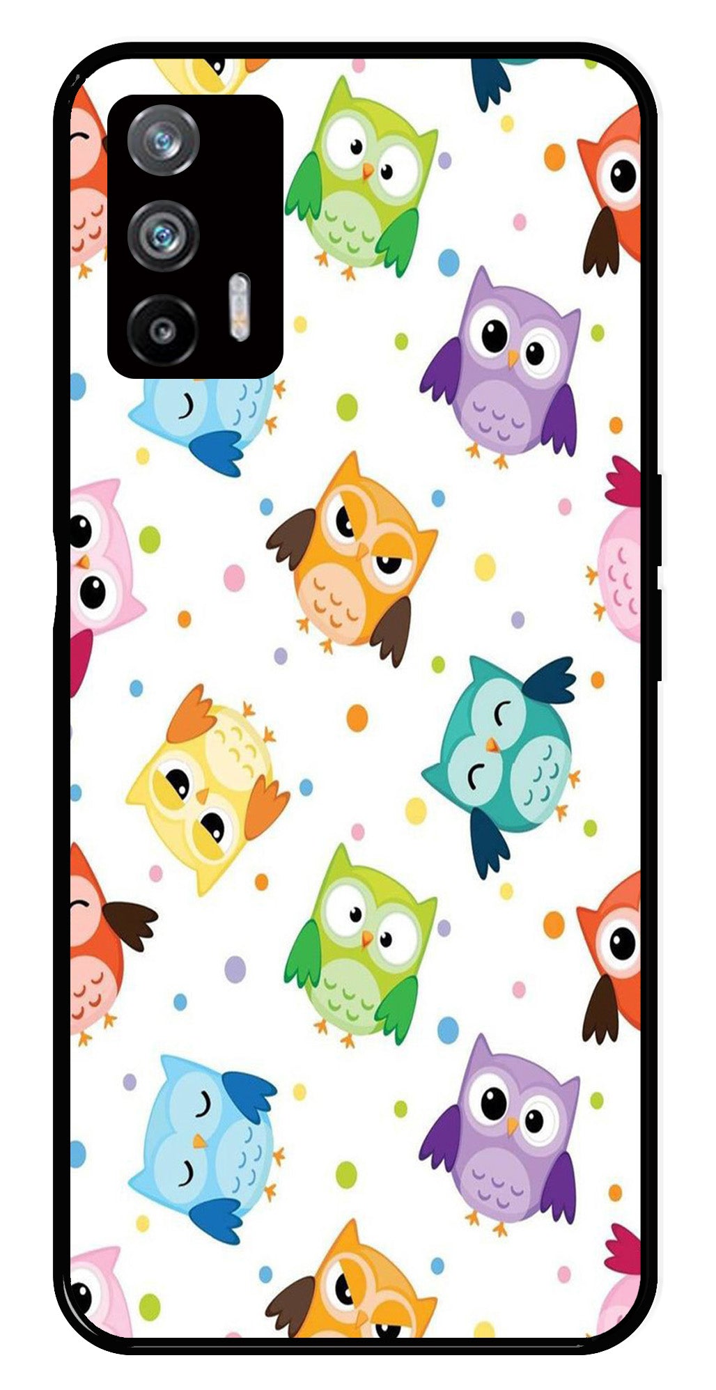 Owls Pattern Metal Mobile Case for Realme X7 Max 5G Owls Pattern Metal Mobile Case for Realme X7 Max 5G (Design No -20)