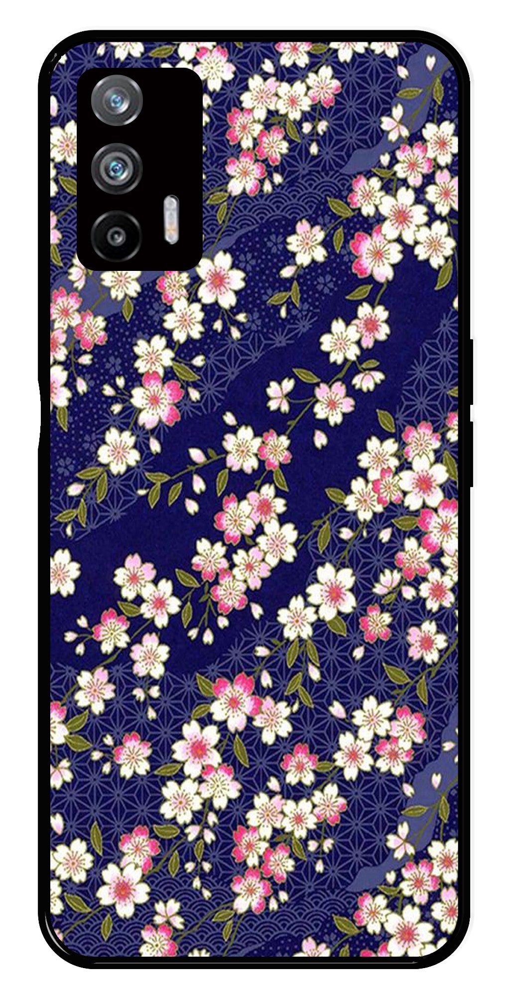 Flower Design Metal Mobile Case for Realme X7 Max 5G Flower Design Metal Mobile Case for Realme X7 Max 5G (Design No -25)