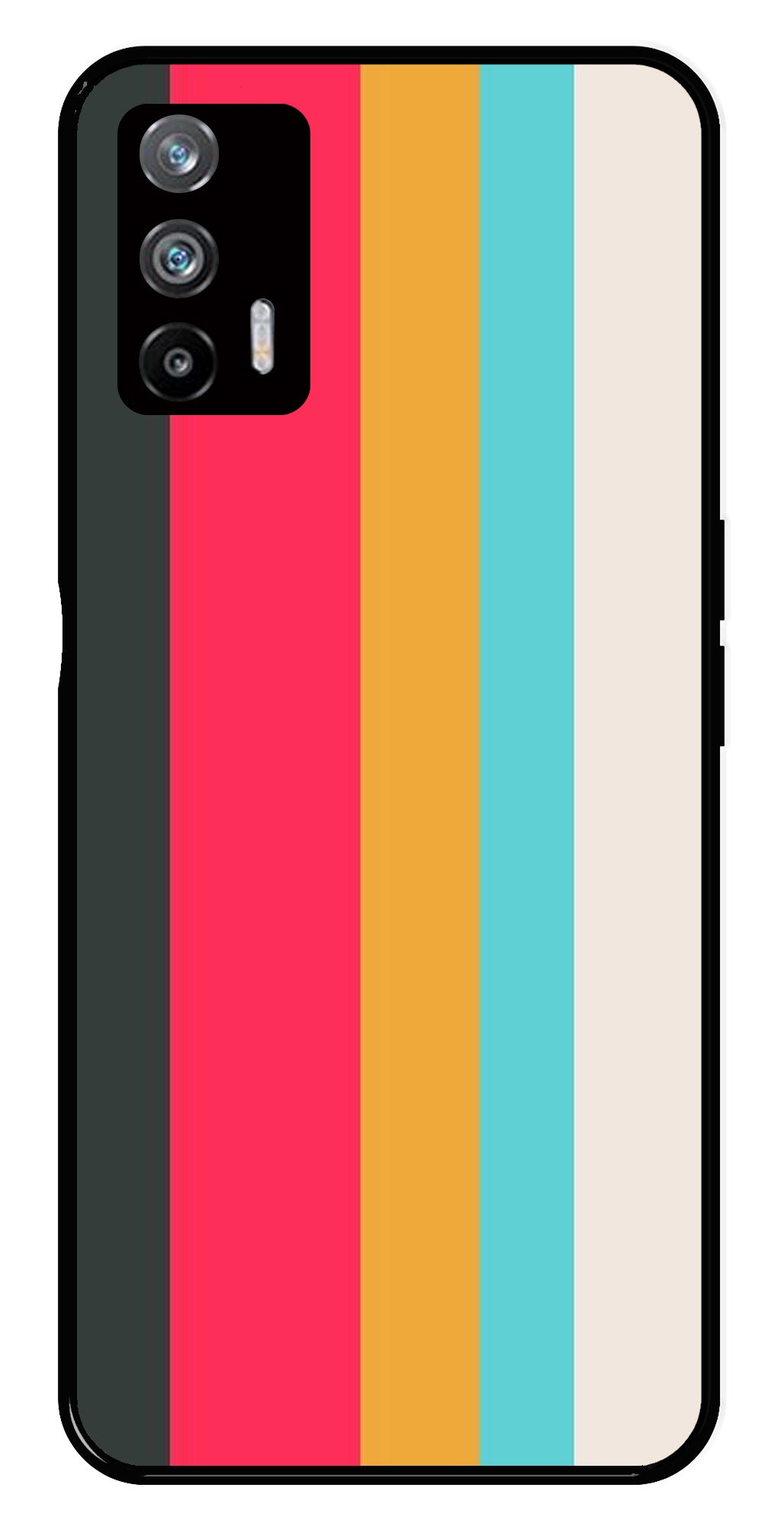 Muted Rainbow Metal Mobile Case for Realme X7 Max 5G Muted Rainbow Metal Mobile Case for Realme X7 Max 5G (Design No -31)