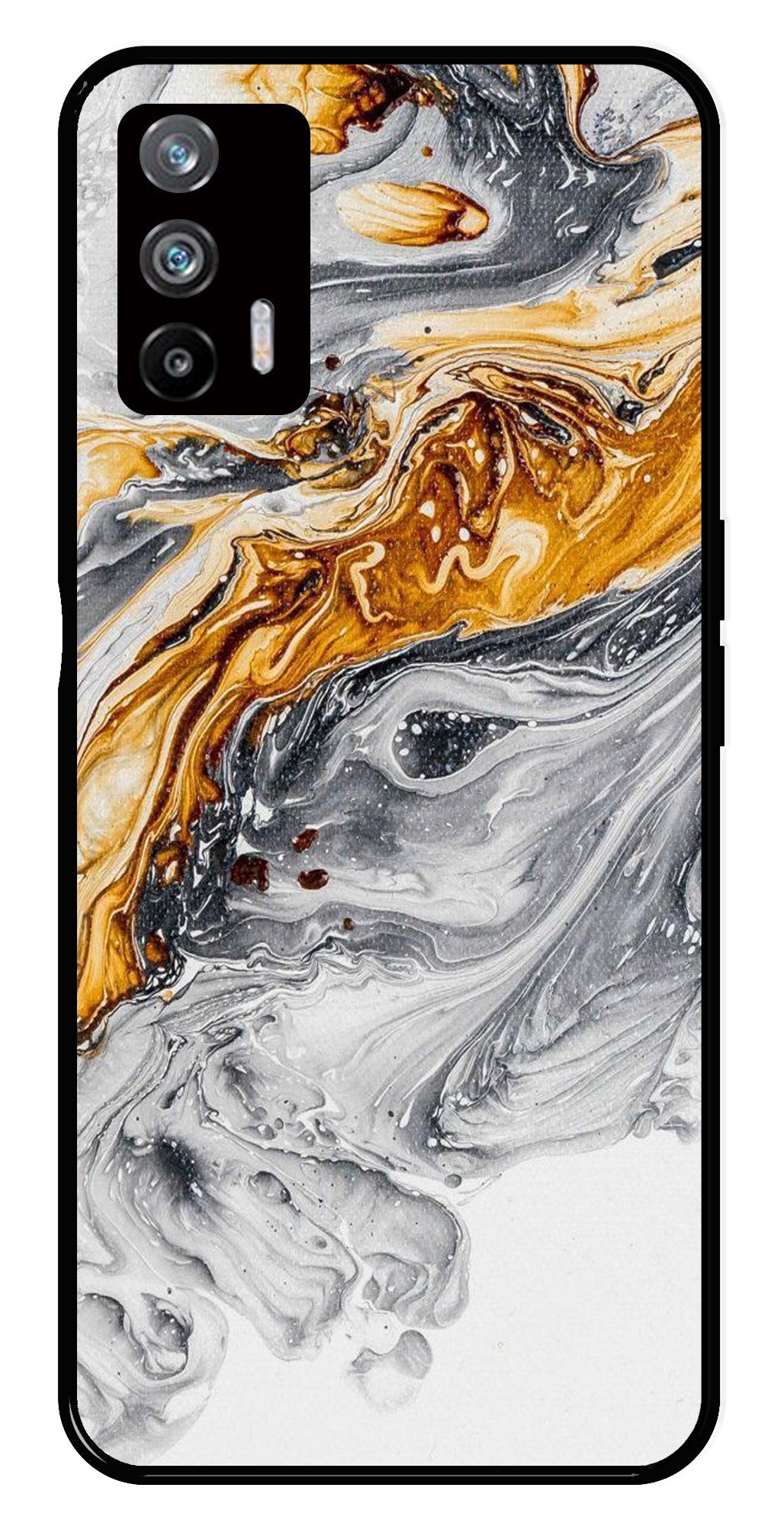 Marble Pattern Metal Mobile Case for Realme X7 Max 5G Marble Pattern Metal Mobile Case for Realme X7 Max 5G (Design No -36)