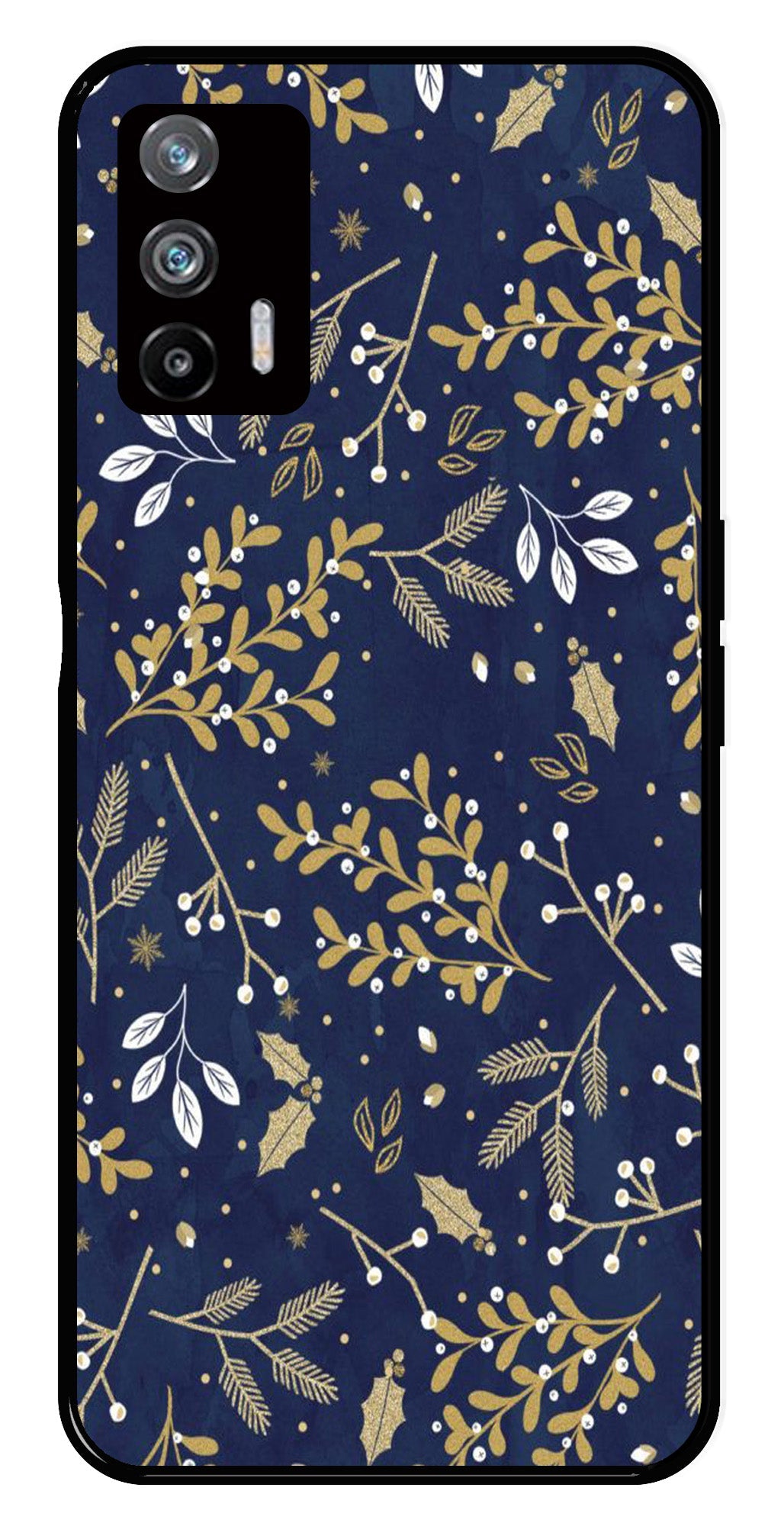 Floral Pattern Metal Mobile Case for Realme X7 Max 5G Floral Pattern Metal Mobile Case for Realme X7 Max 5G (Design No -52)