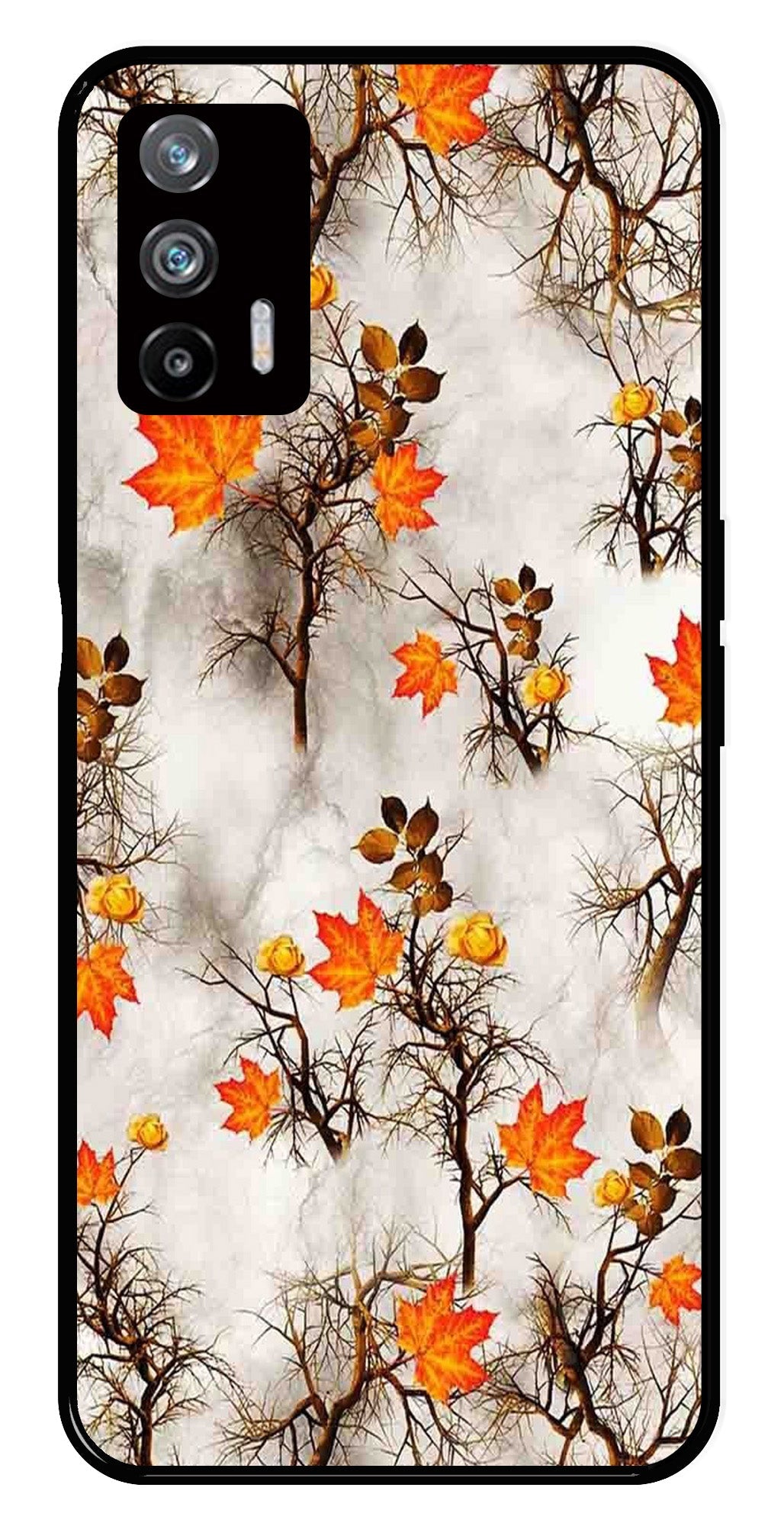 Autumn leaves Metal Mobile Case for Realme X7 Max 5G (Design No -55)
