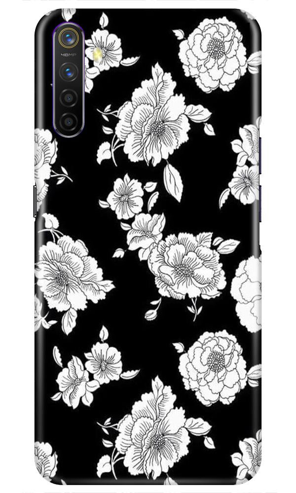 White flowers Black Background Case for Realme XT White flowers Black Background Case for Realme XT