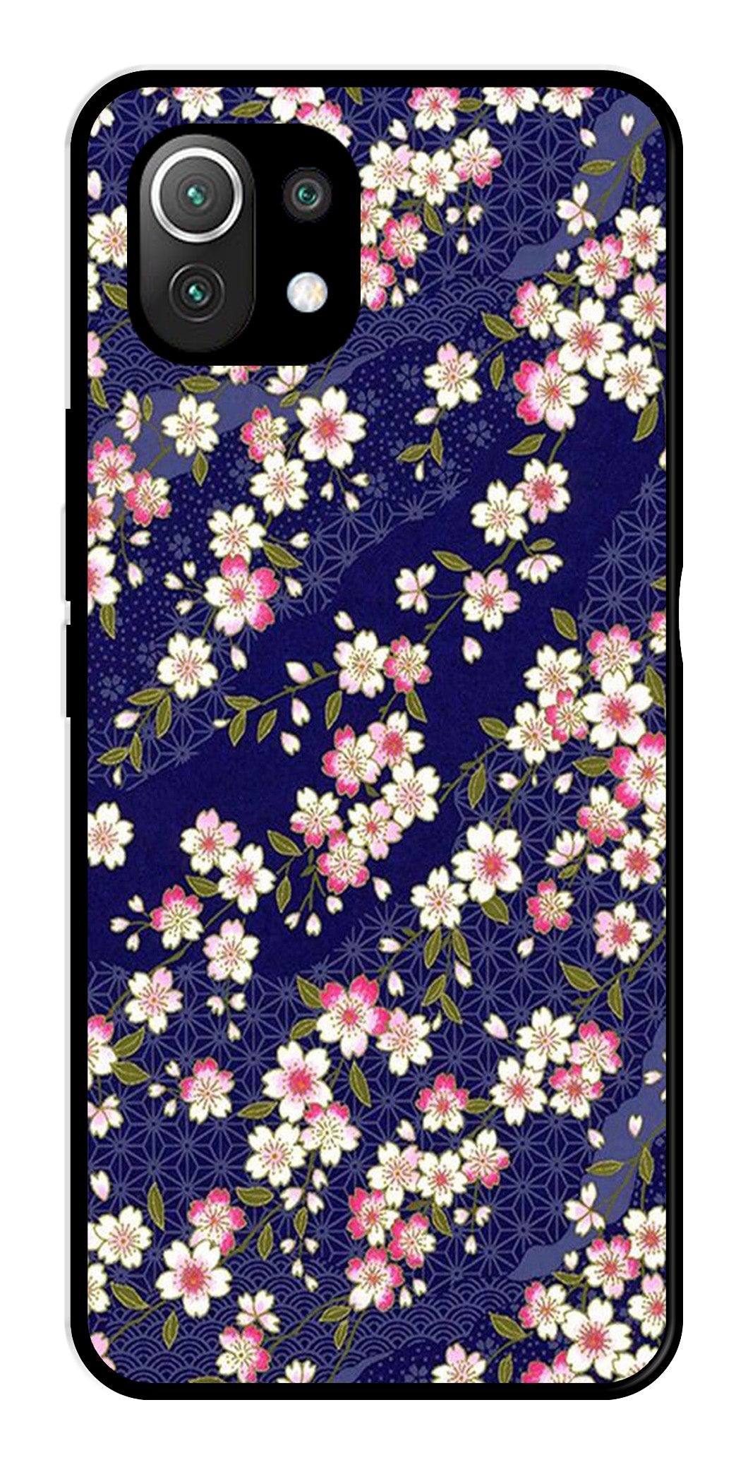 Flower Design Metal Mobile Case for Xiaomi 11 Lite 5G Flower Design Metal Mobile Case for Xiaomi 11 Lite 5G (Design No -25)