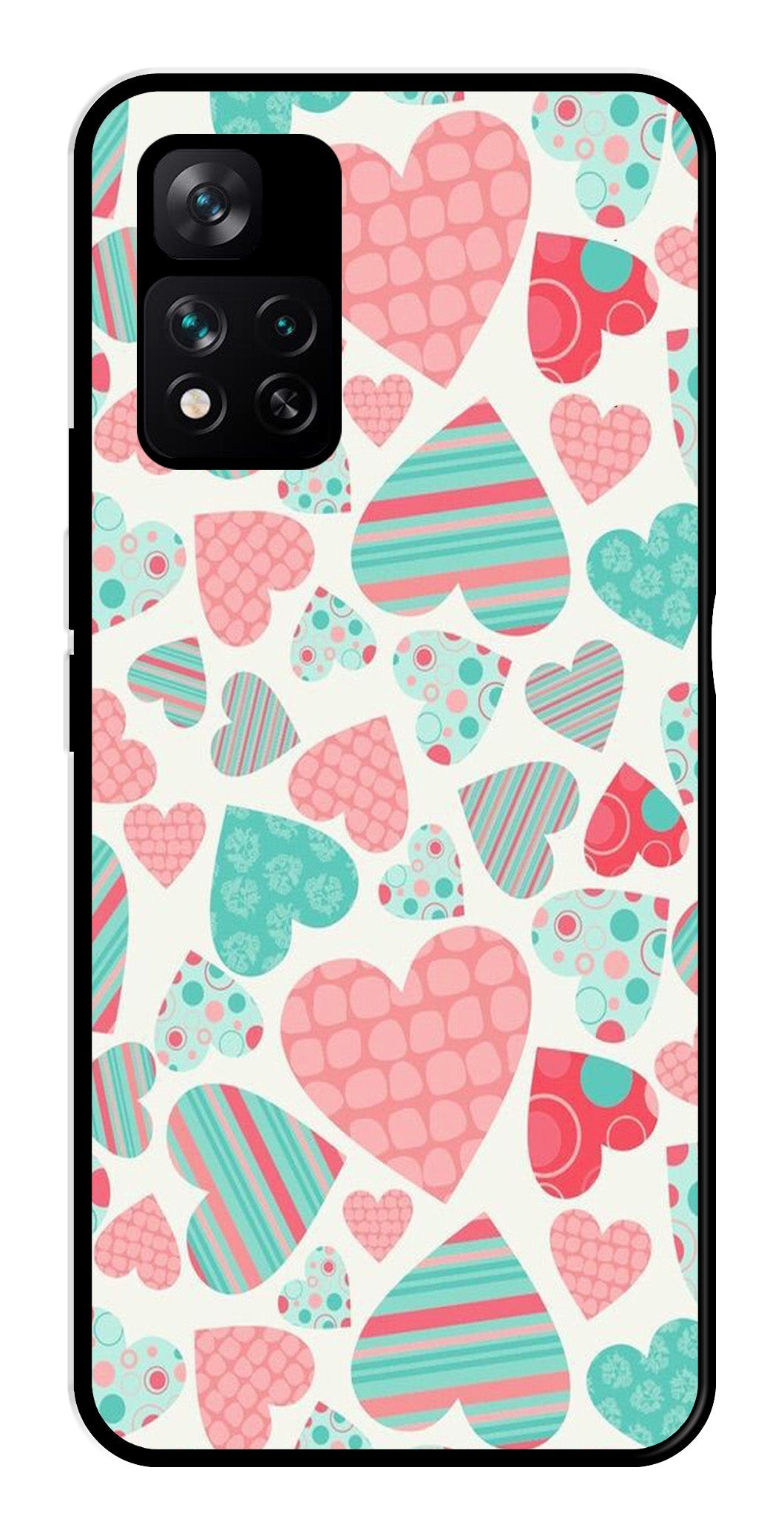 Hearts Pattern Metal Mobile Case for Xiaomi 11i 5G Hearts Pattern Metal Mobile Case for Xiaomi 11i 5G (Design No -22)