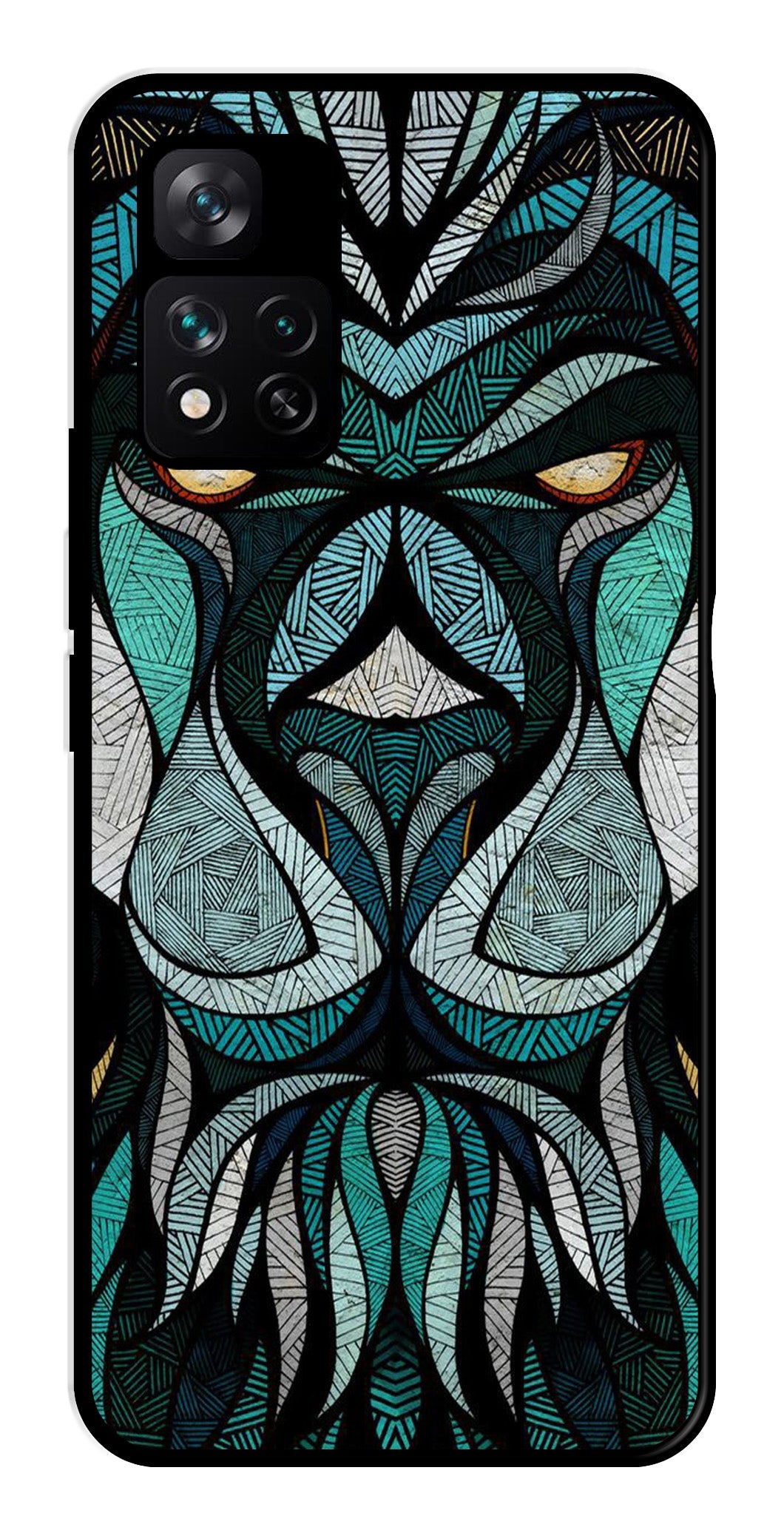 Lion Pattern Metal Mobile Case for Xiaomi 11i 5G (Design No -40)