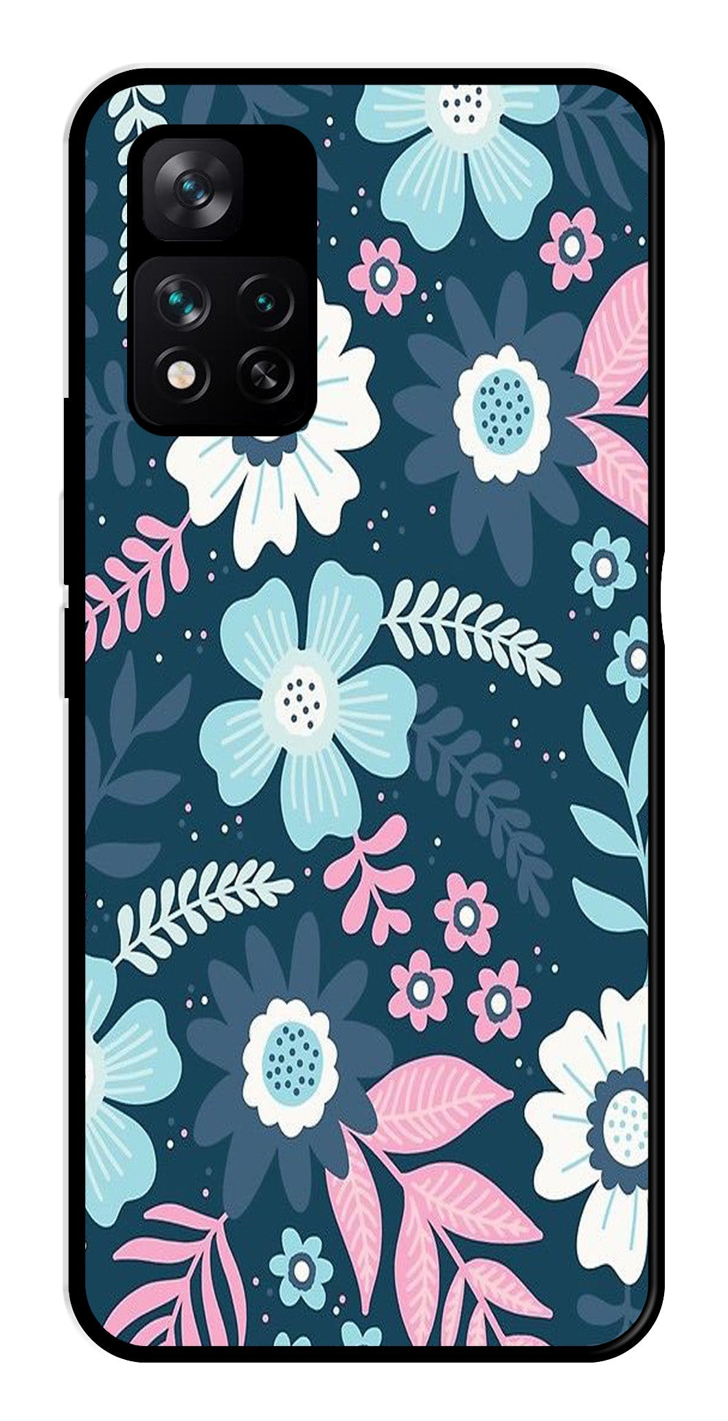 Flower Leaves Design Metal Mobile Case for Xiaomi 11i 5G Flower Leaves Design Metal Mobile Case for Xiaomi 11i 5G (Design No -50)